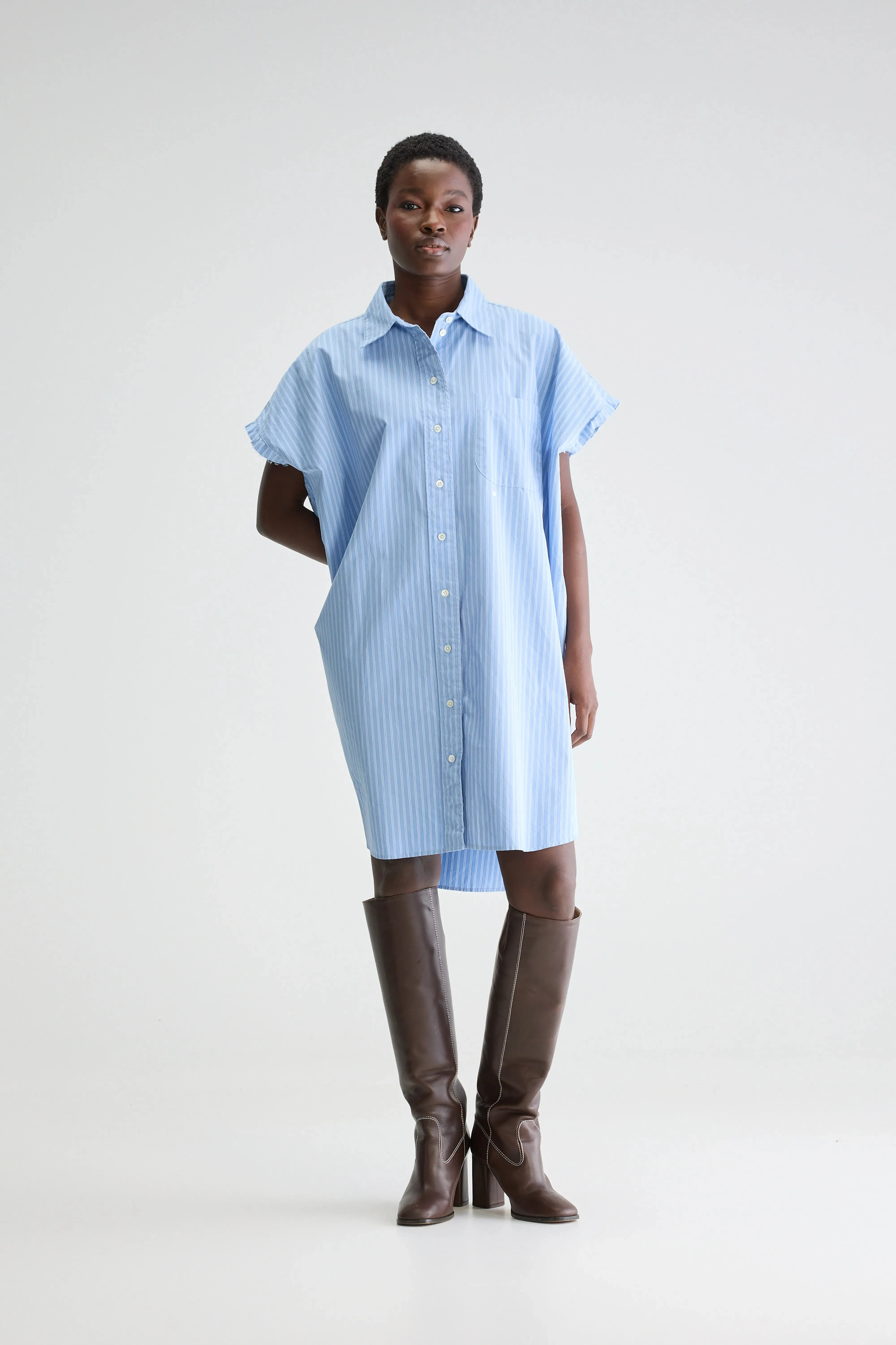 Gianna sleeveless shirt dress (251 / W / STRIPE N) Trendy Garment