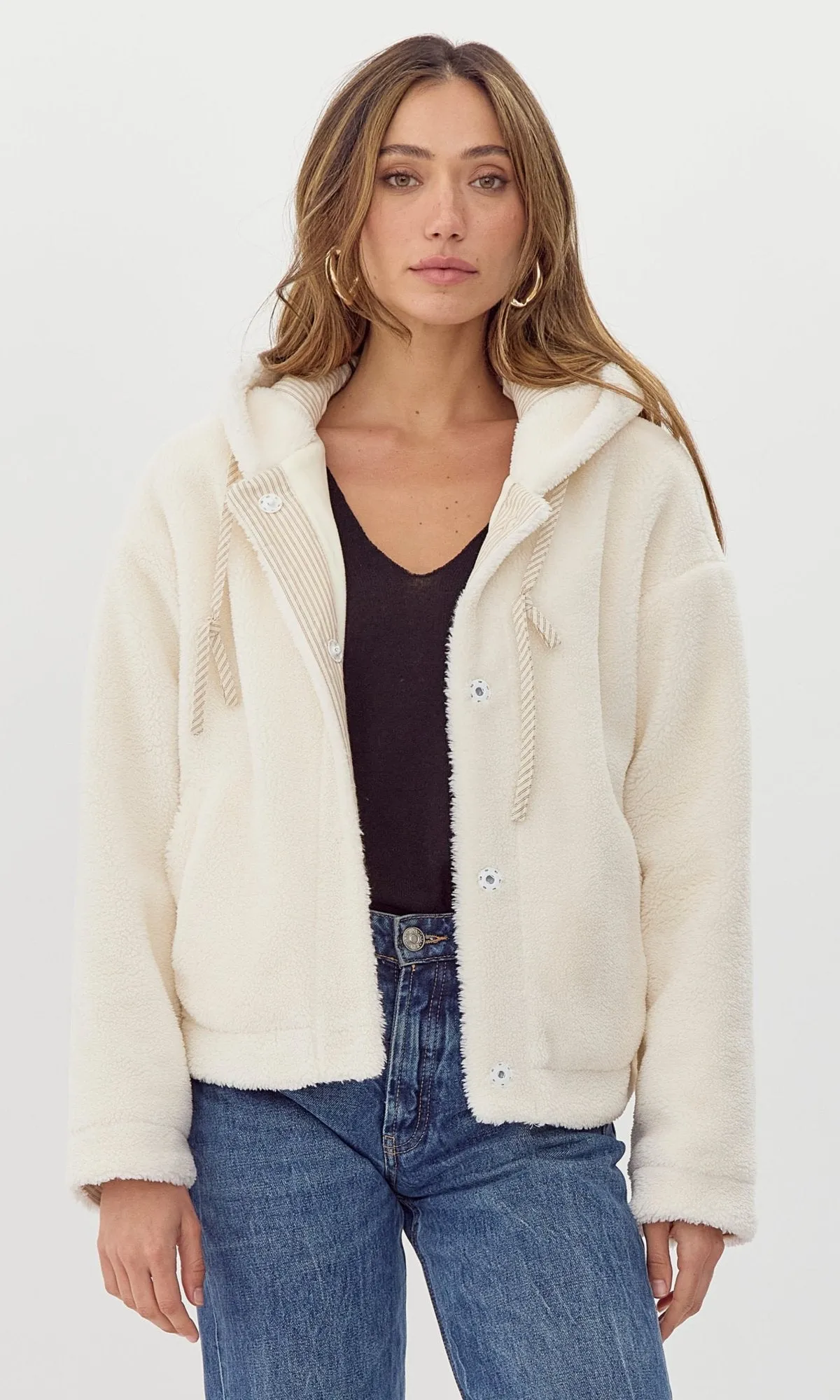 Gigi Zip Up Cozy Sherpa Hoodie Urban Ready
