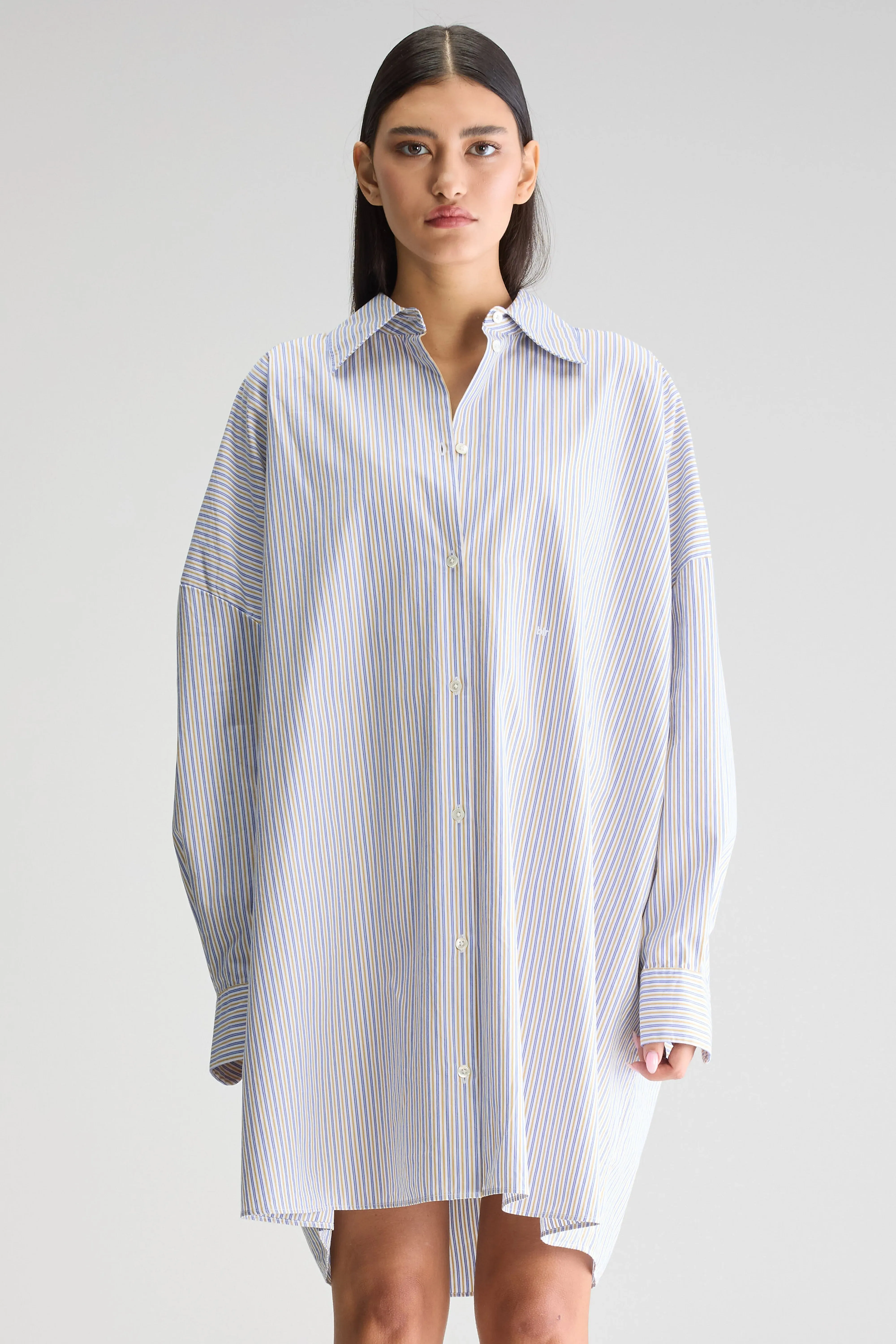 Gita shirt dress (251 / W / STRIPE Q) Butterfly Applique