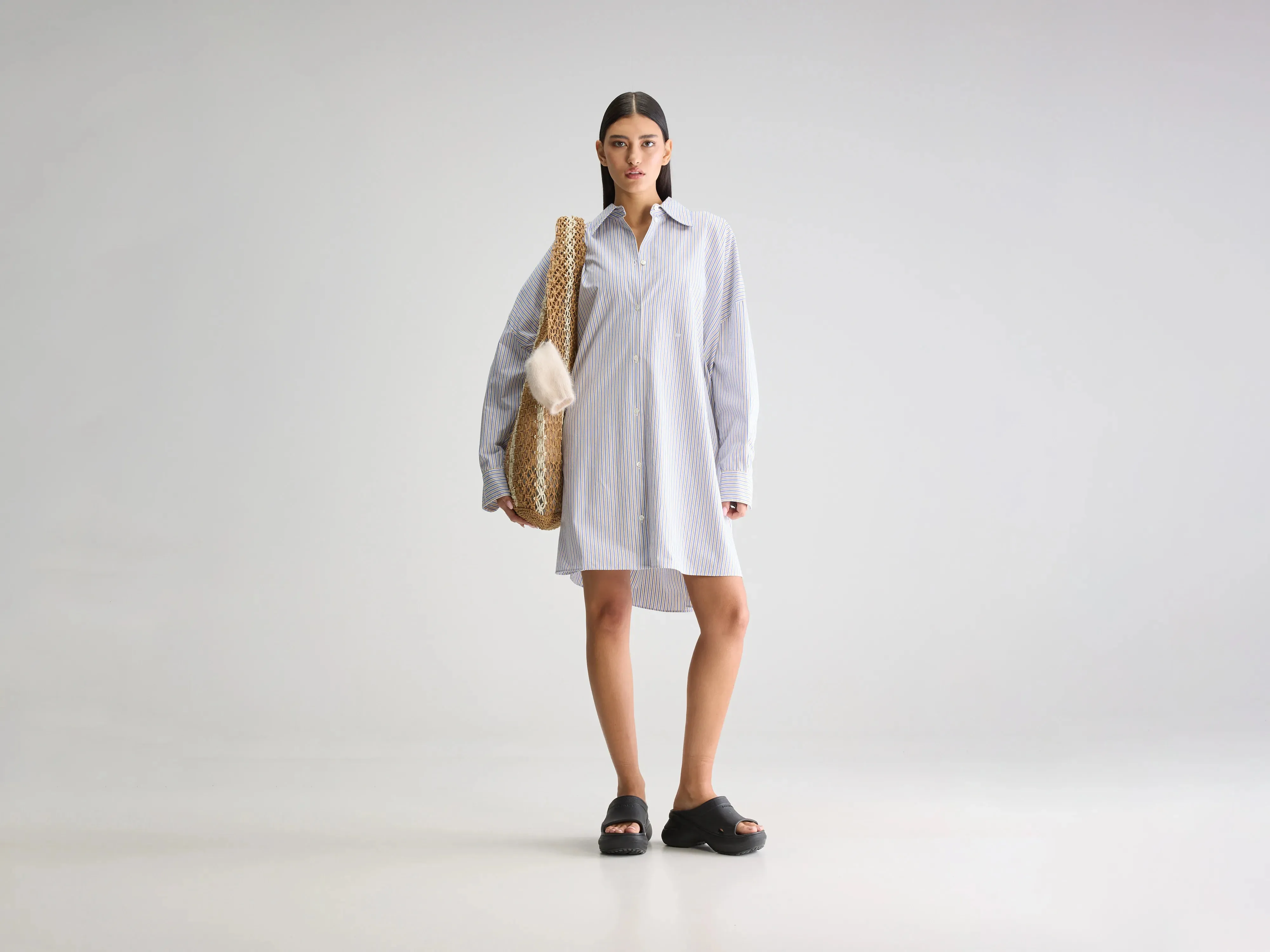 Gita shirt dress (251 / W / STRIPE Q) UV-Resistant
