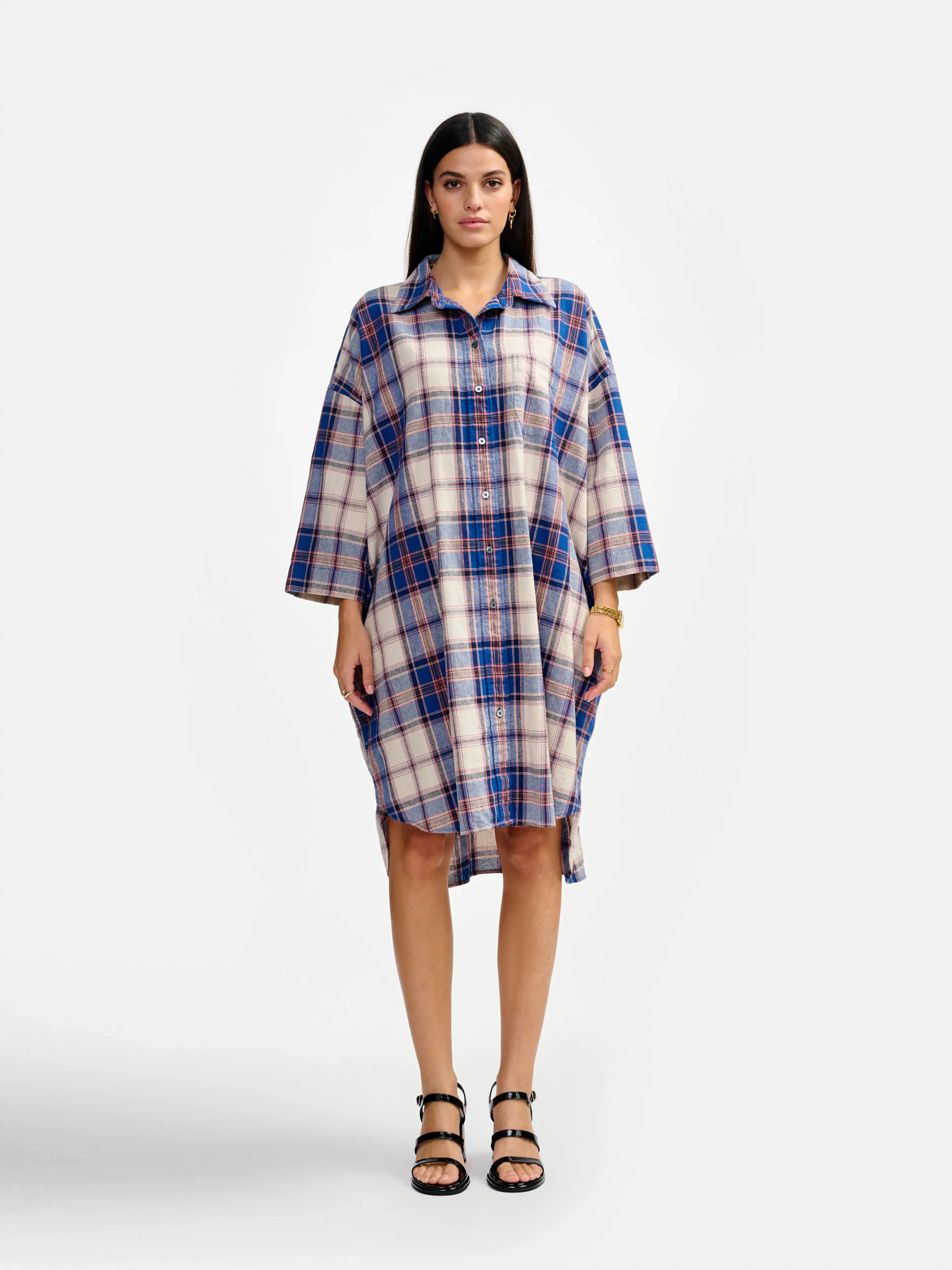 gladys dress (241 / W / CHECK A) Eye Catching