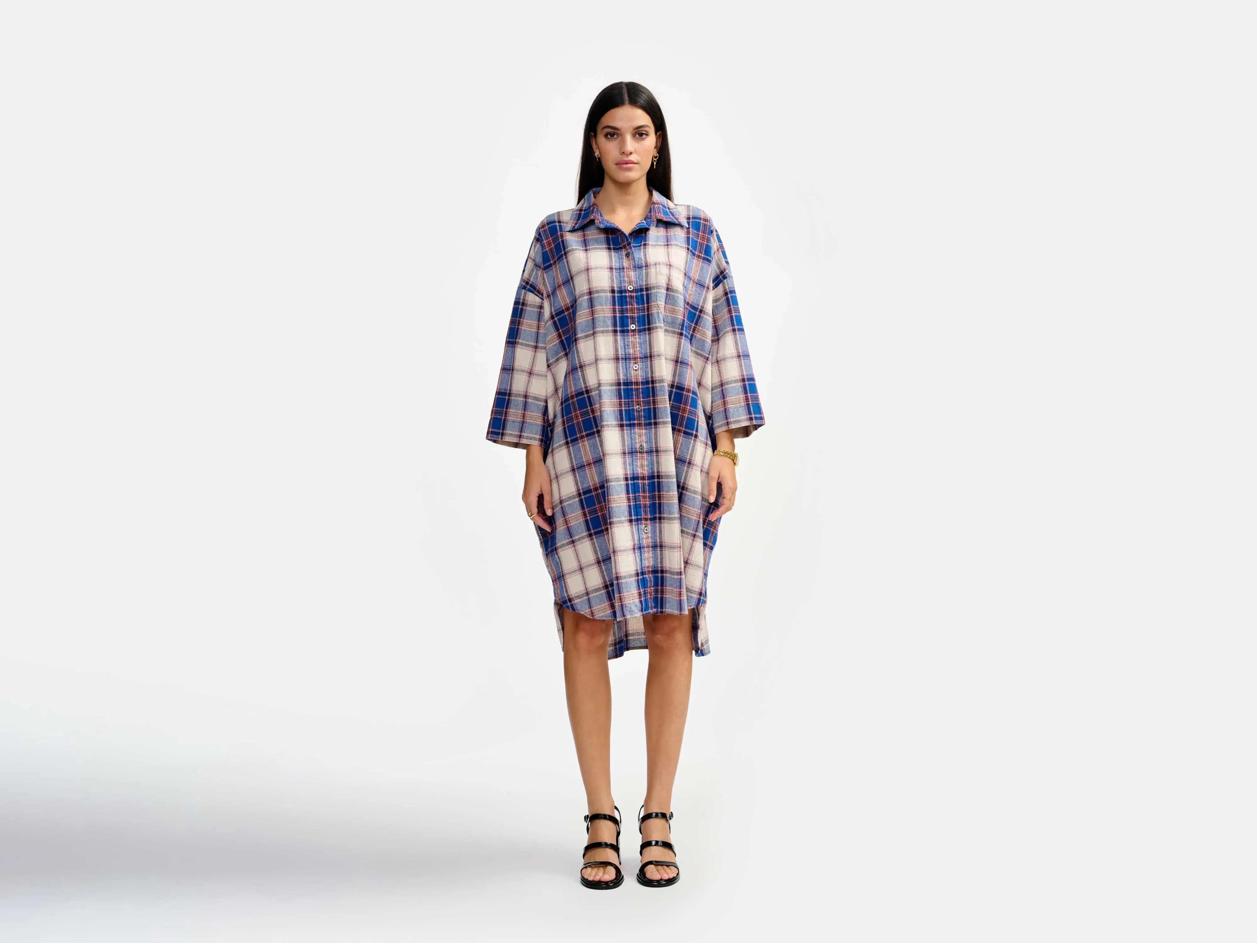 gladys dress (241 / W / CHECK A) Smart Comfort