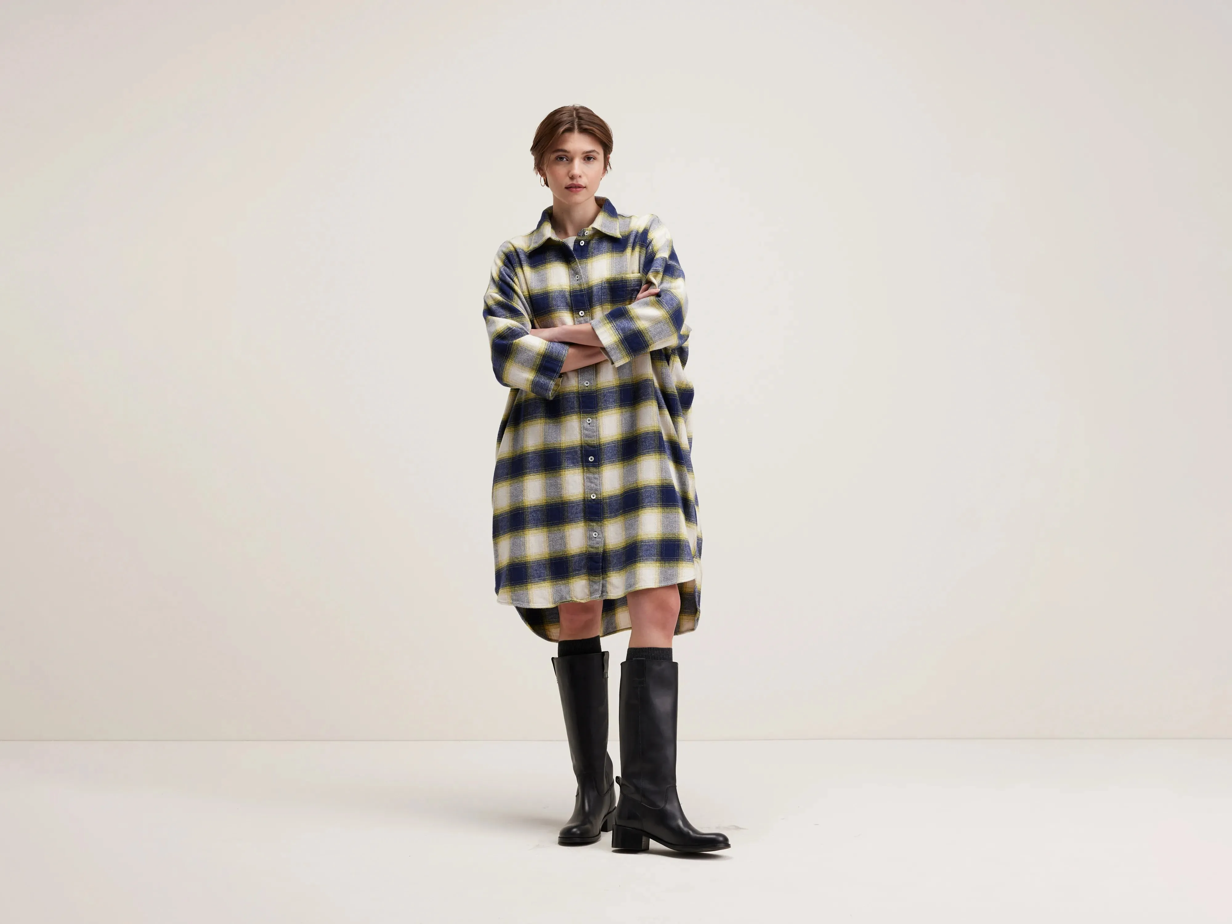 Gladys shirt dress (242 / W / CHECK H) Repair-Friendly