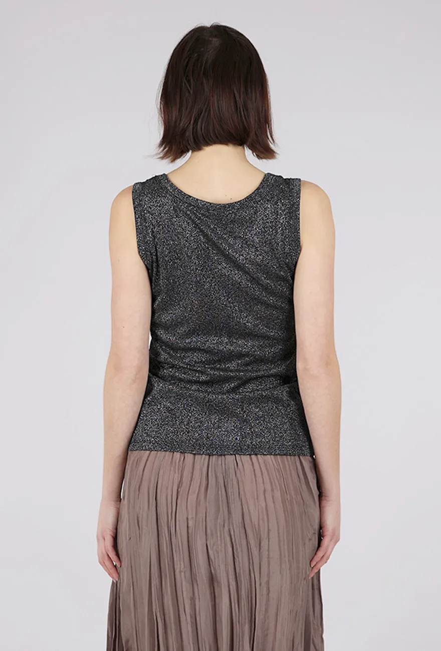 Glitter Tank Top, Black Fashion - forward