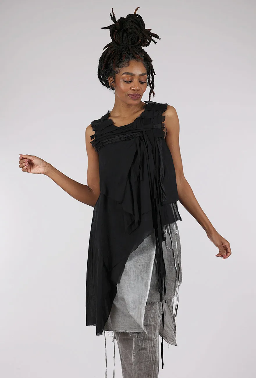 Modern Style Gobla Patchwork Top, Black