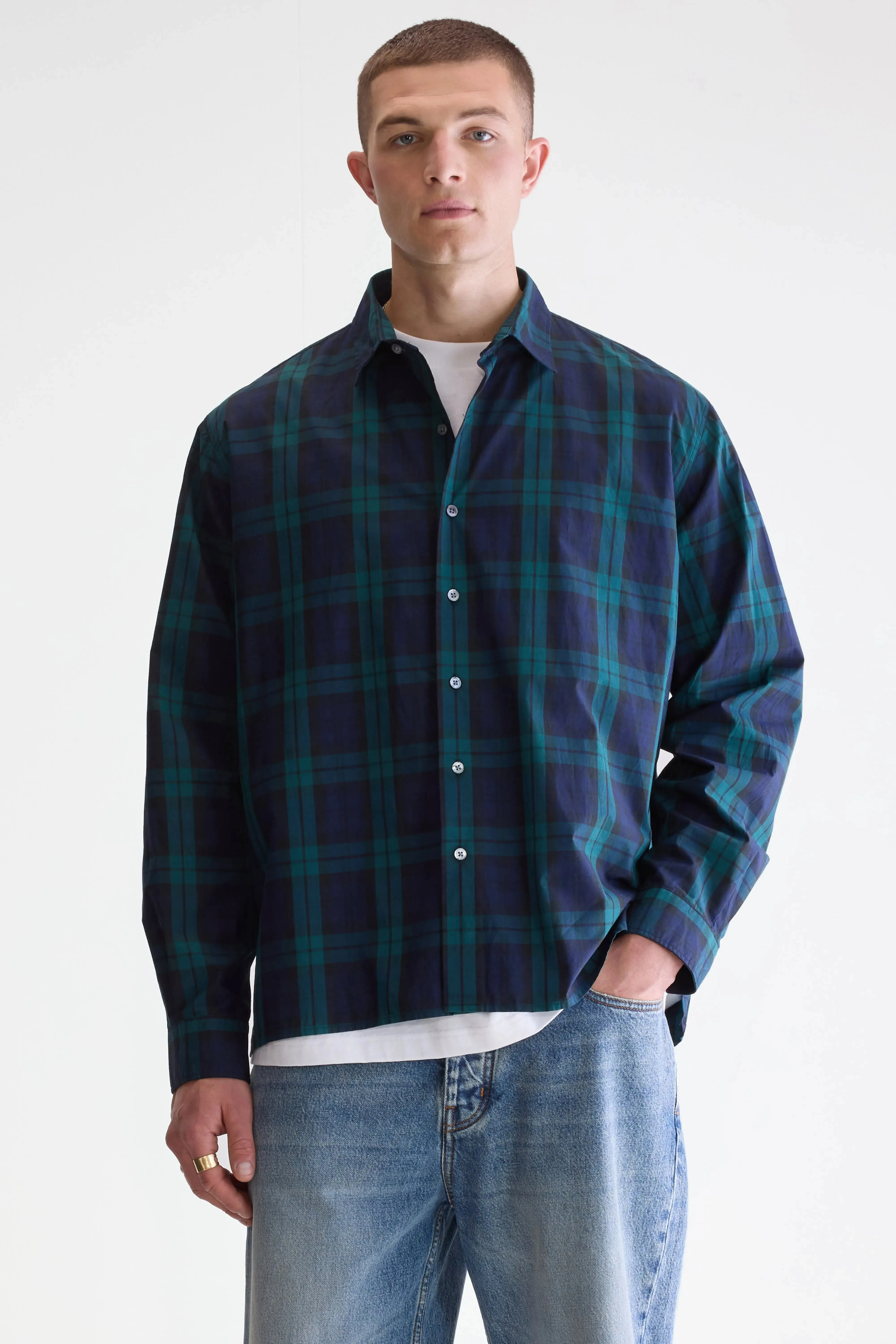 Gollie relaxed shirt (252 / M / CHECK E) Artisan Crafted