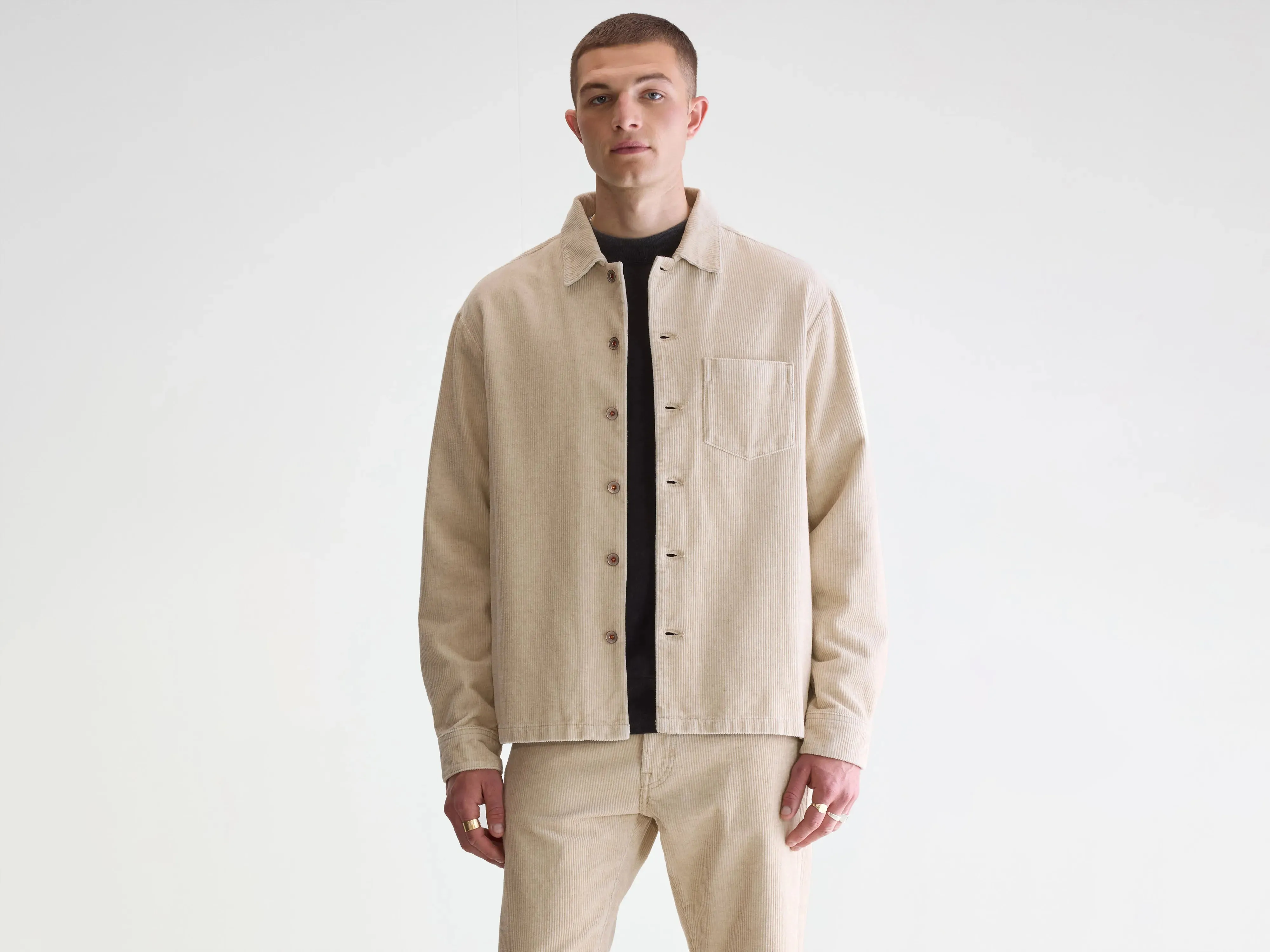 Goney corduroy overshirt (252 / M / CALCAIRE) Classic Zip Up Simple Outer