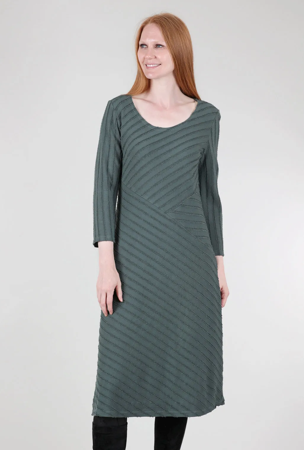 Frayed-Stripe Seamed Dress, Myrtle Date-Night Weekend Chic