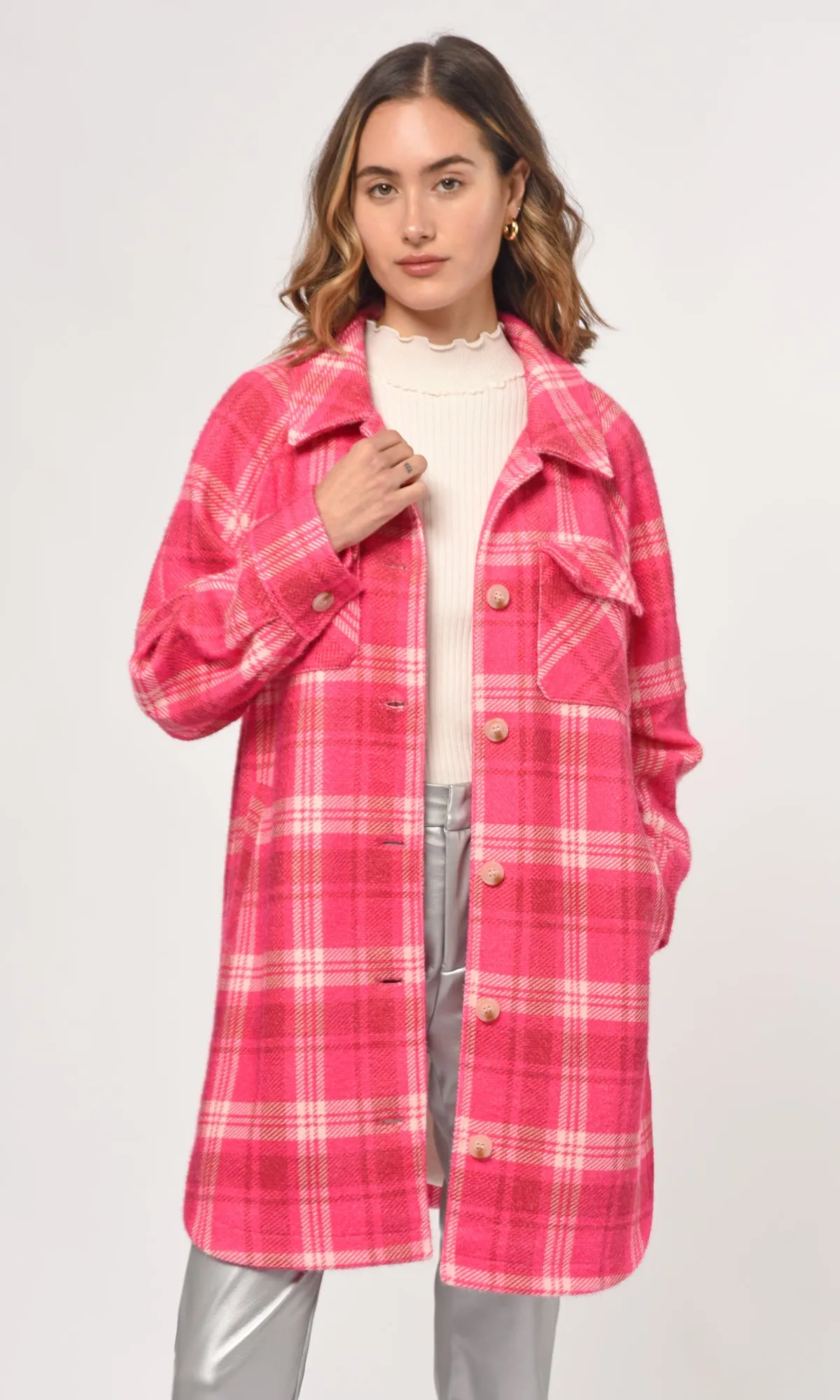 Gracey Cozy Oversized Plaid Long Shaket Effortless Layer