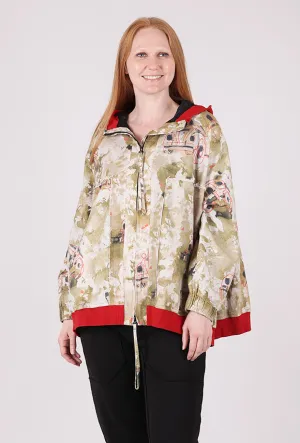 Urban Camo Swing Jacket, Fern/Red self - treat Occasion