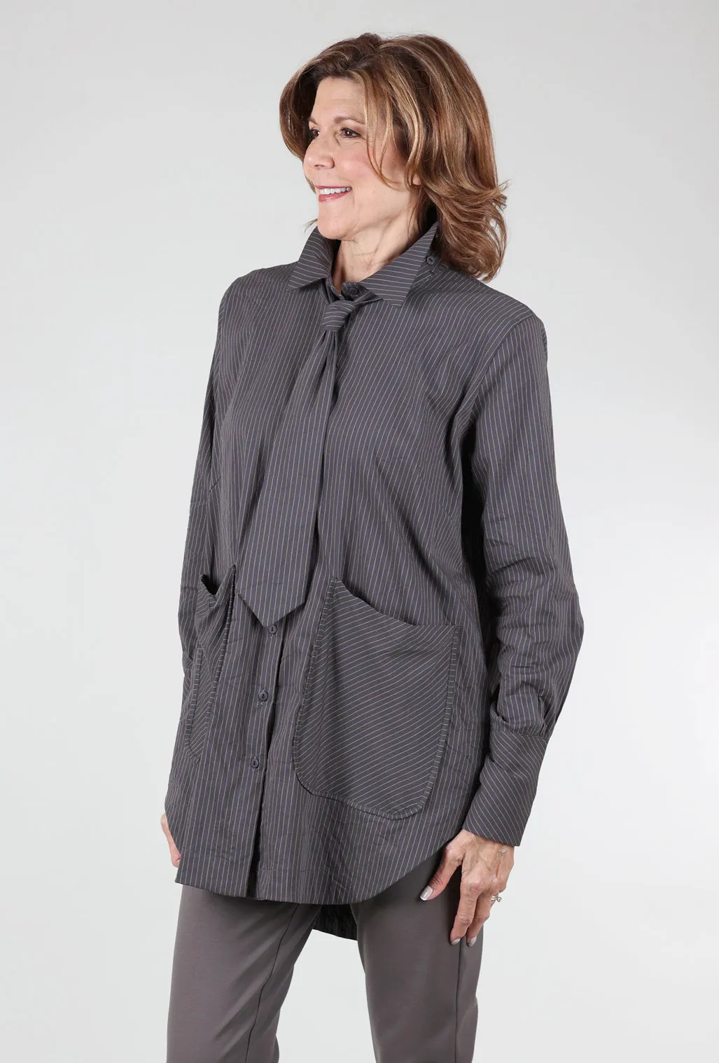 Grenada Top, Gray/Khaki Perfect Fashion