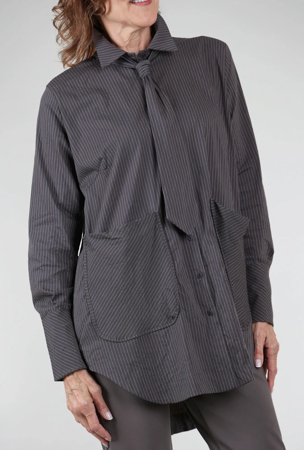 Grenada Top, Gray/Khaki Perfect Fashion