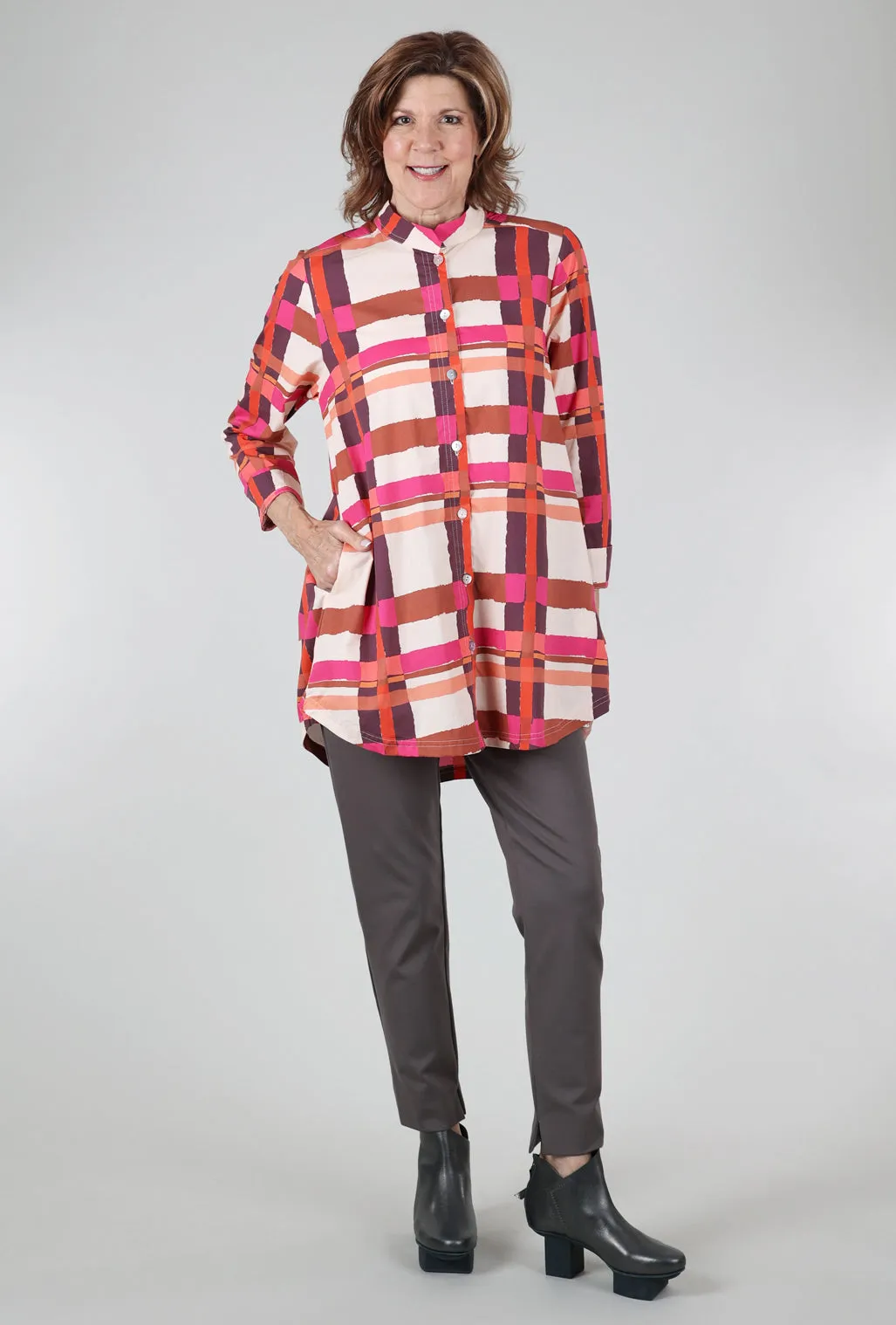 Gridworks Tunic, Rust/Fuchsia Premium Pick
