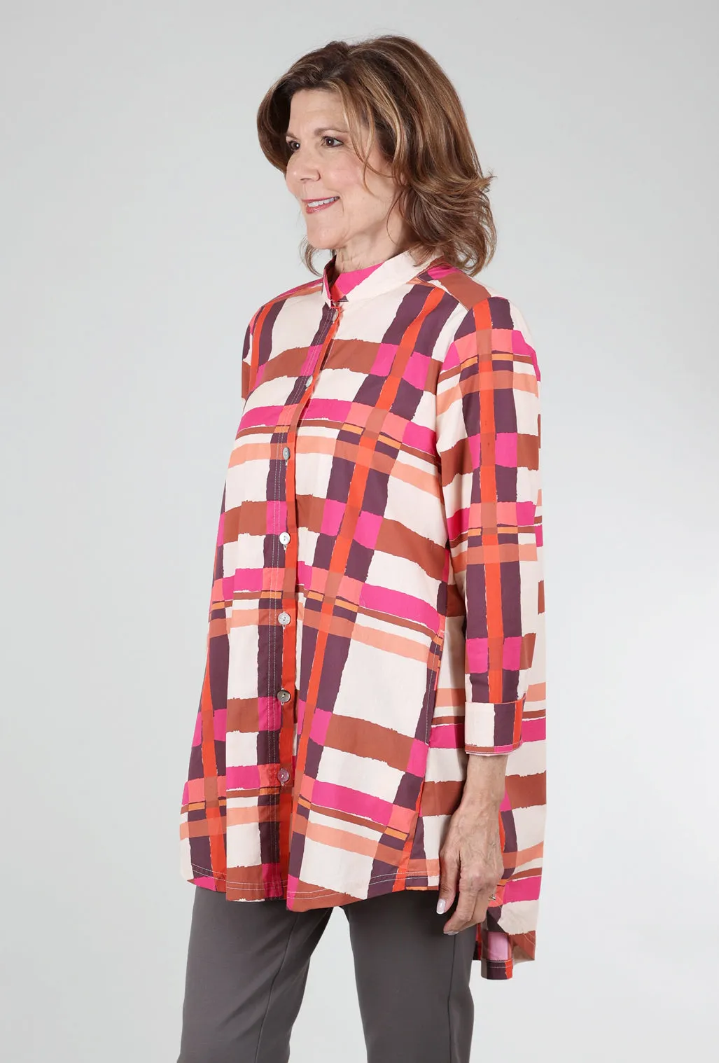 Gridworks Tunic, Rust/Fuchsia Premium Pick
