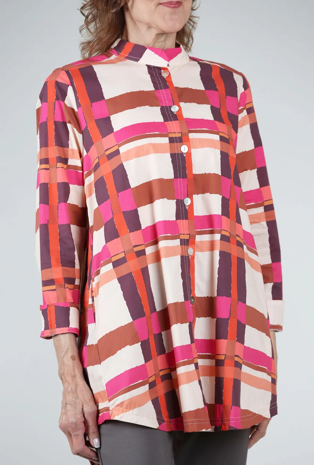 Gridworks Tunic, Rust/Fuchsia Premium Pick