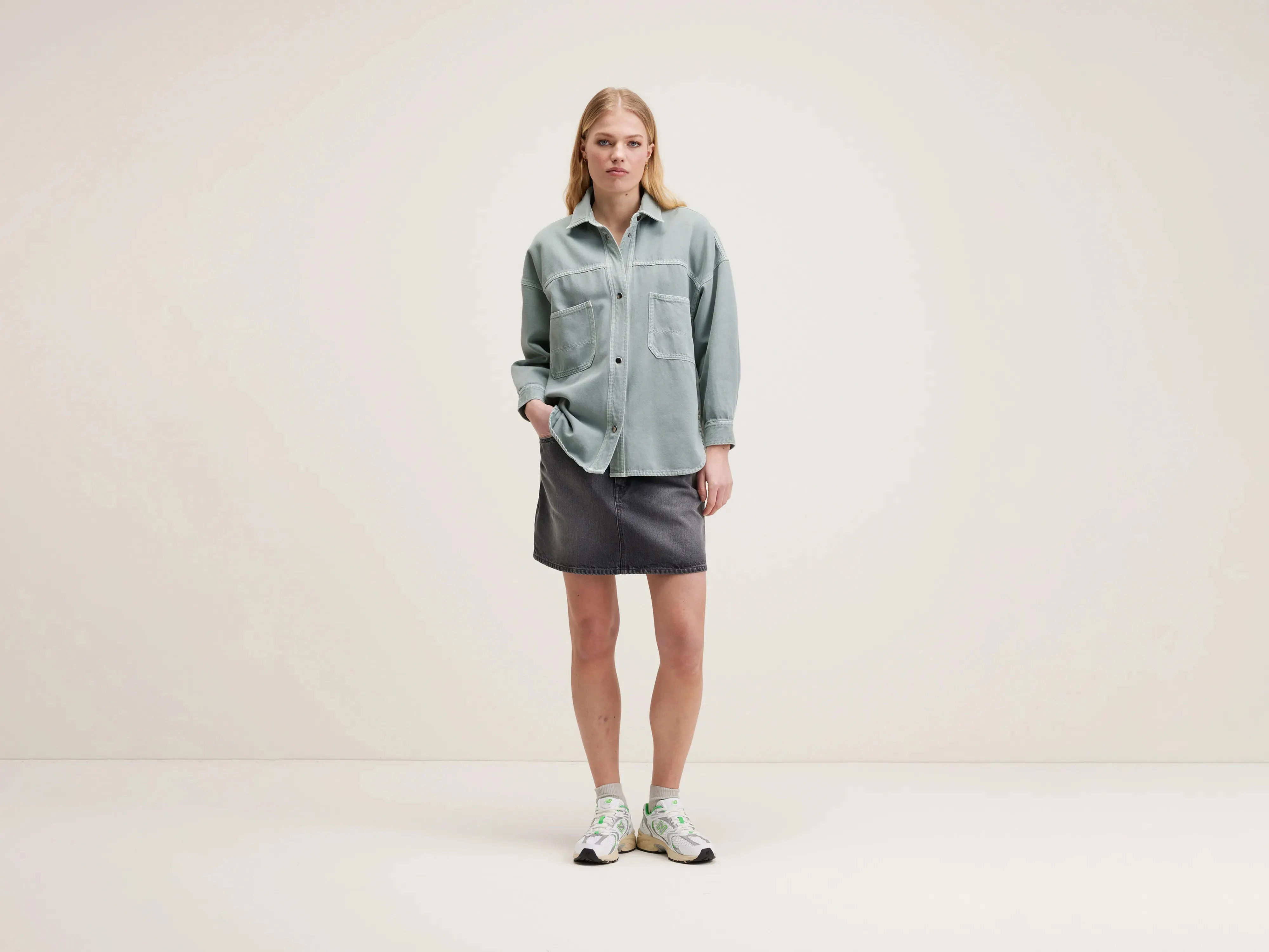 Stylish Daily Fit Warm Lining Guru overshirt (242 / W / SEA PINE)