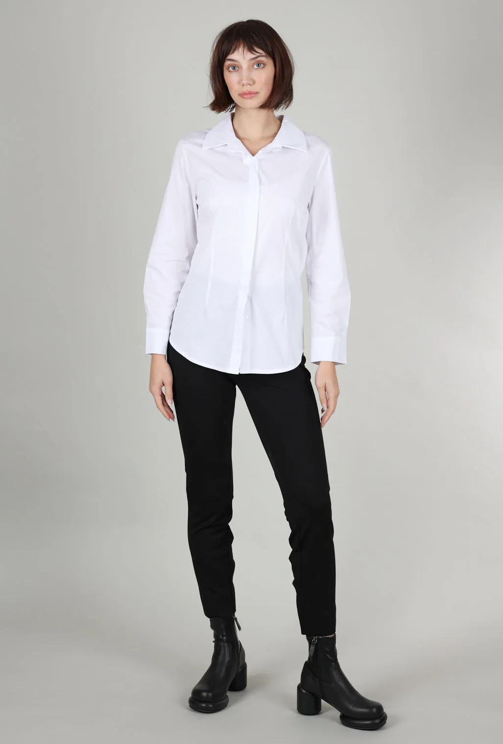 Gym-Ready Classic Button Up Shirt, White