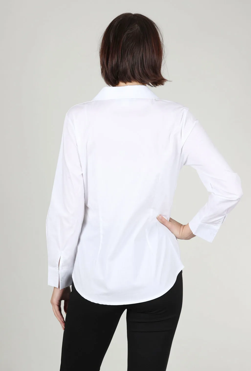 Gym-Ready Classic Button Up Shirt, White