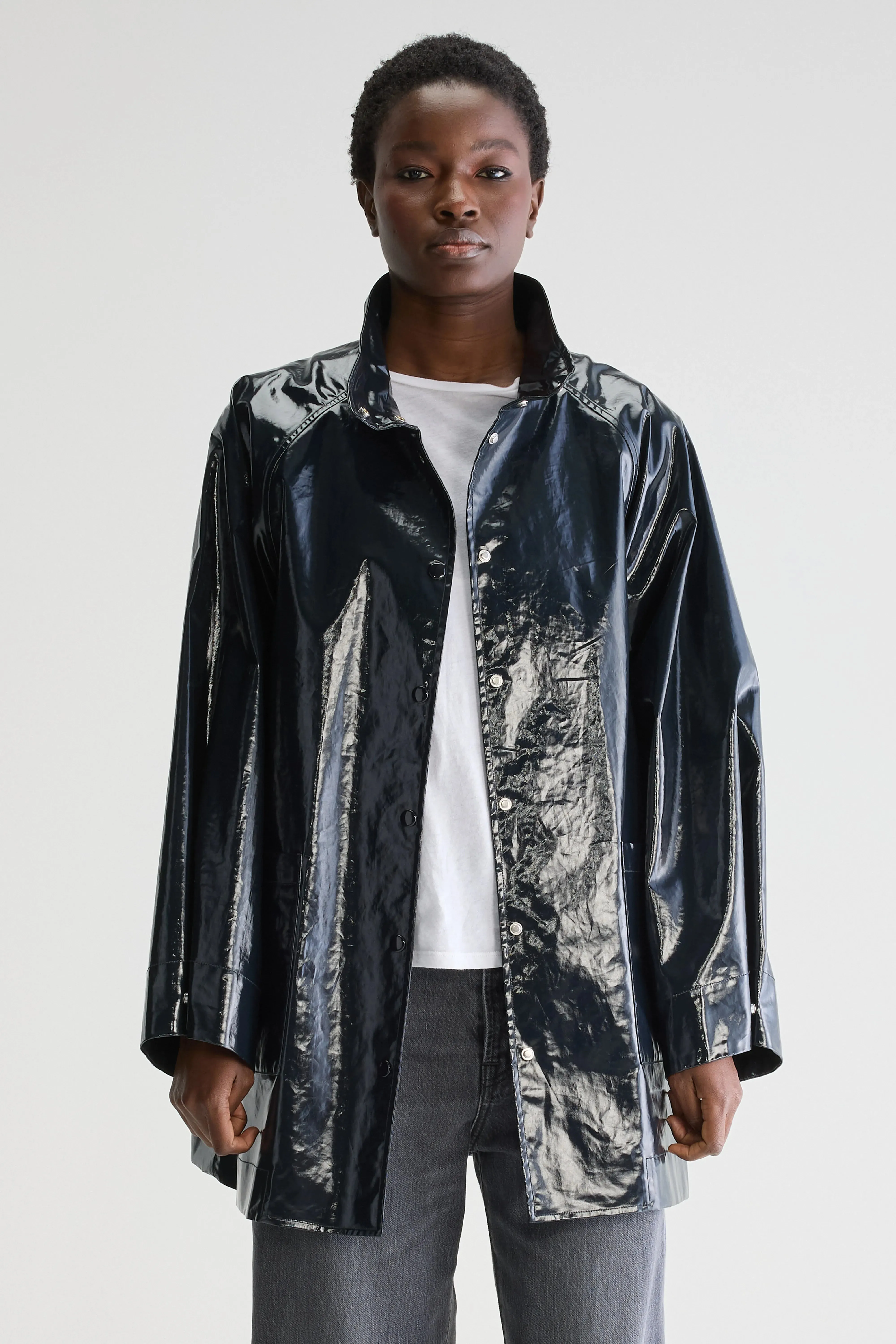 Haily rain jacket (251 / W / NAVY) Minimal Feel