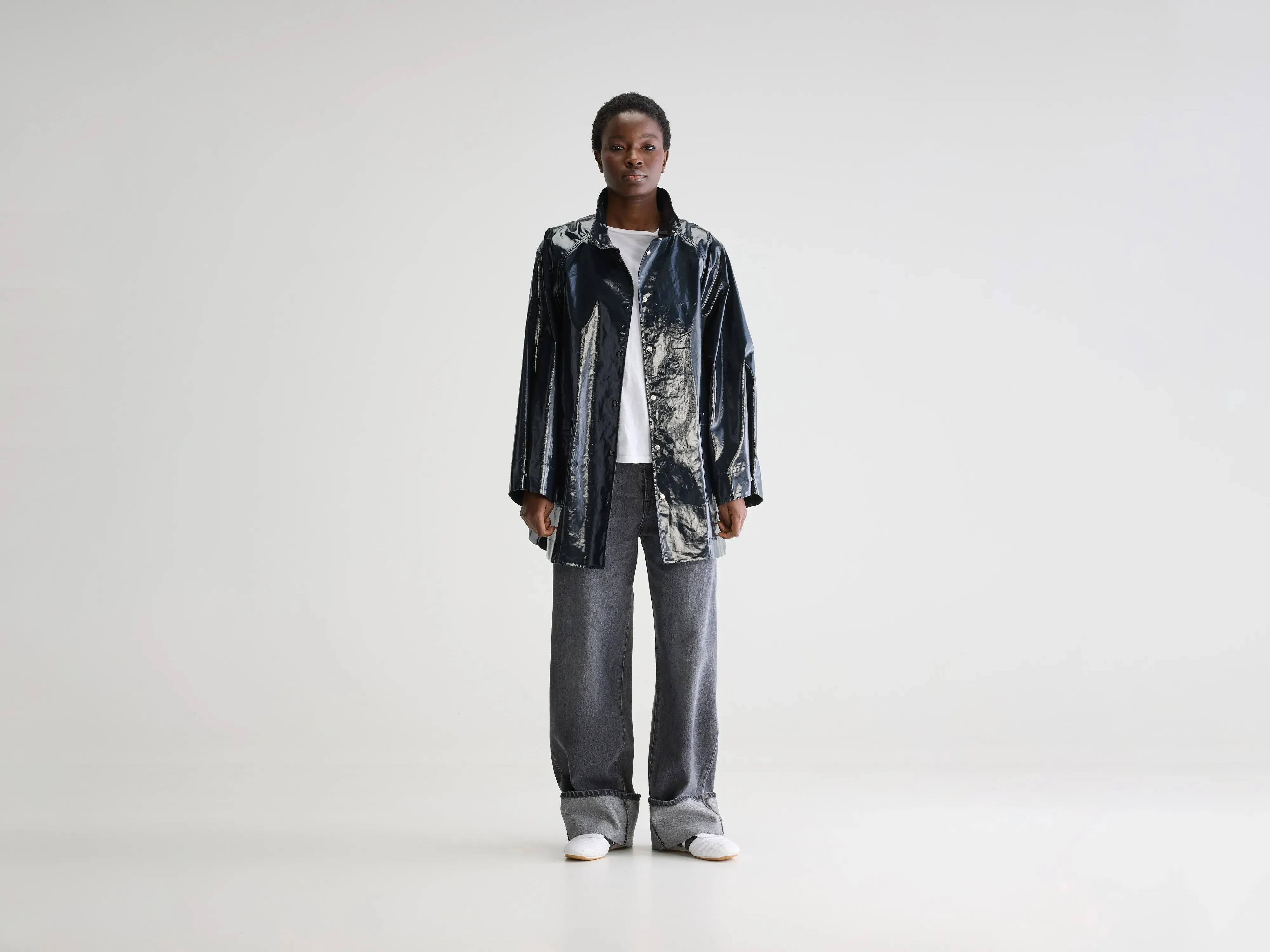 Haily rain jacket (251 / W / NAVY) Cool Season Weekend Vibe