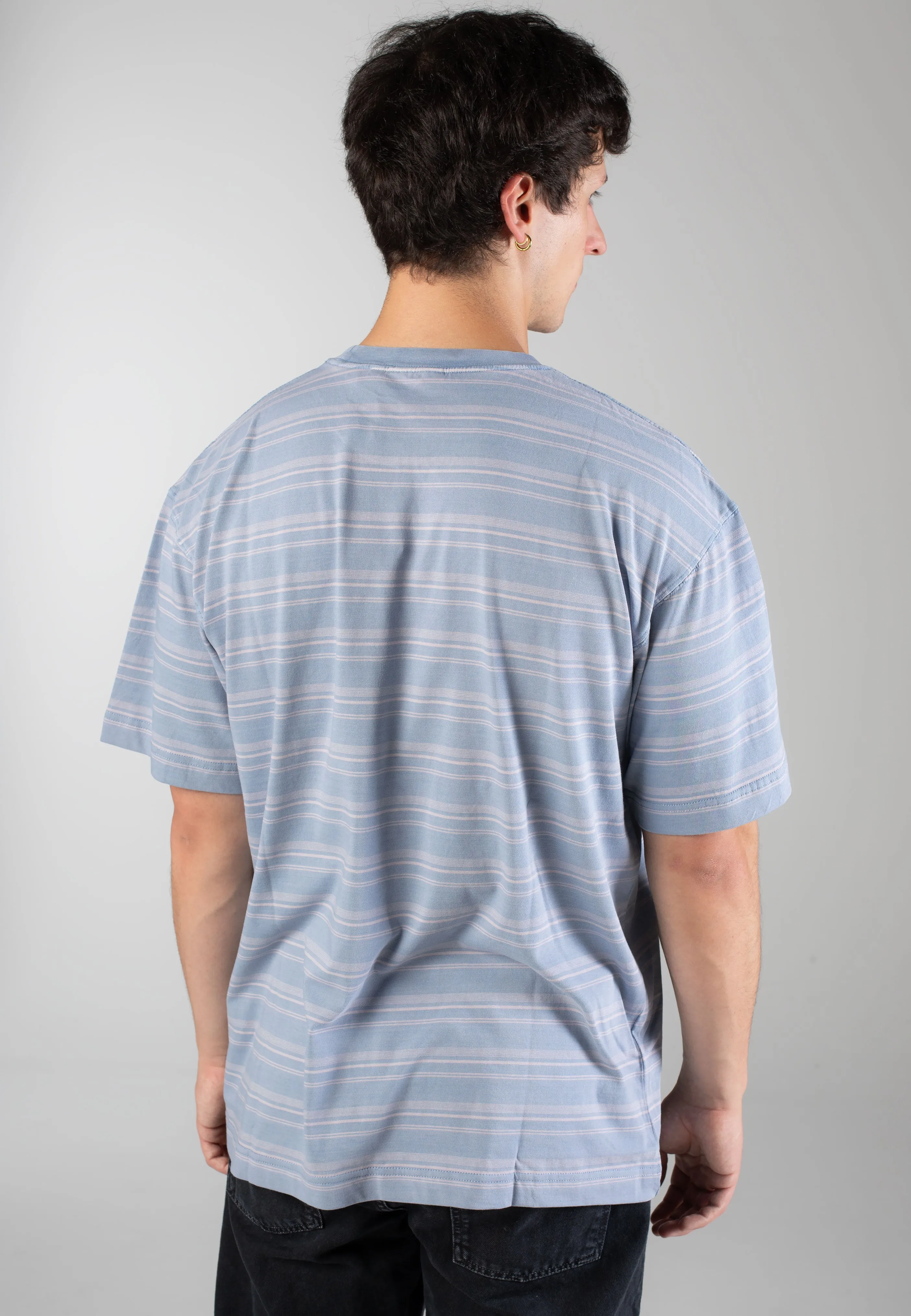 Halloween - spooky Carhartt WIP - Brodine Stripe Sorrent Indigo Overdyed - T-Shirt