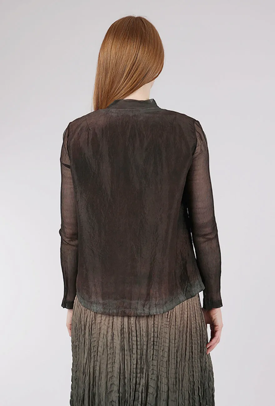 Hand-Dyed Silk Cardie, Espresso Flex Fit