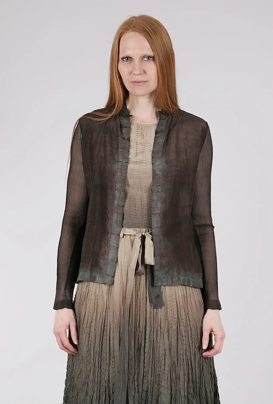 Hand-Dyed Silk Cardie, Espresso Flex Fit