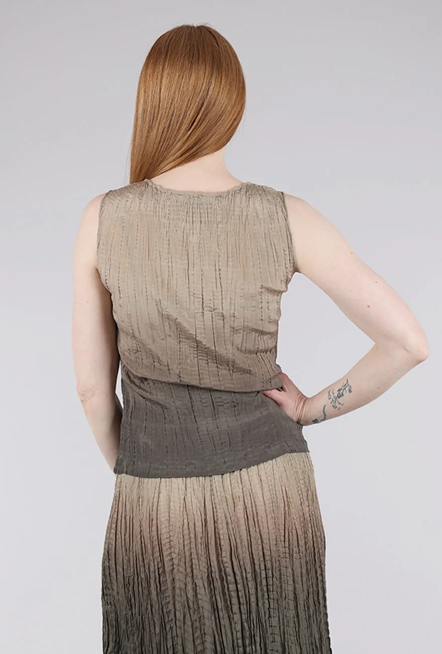 Hand-Dyed Silk Shell, Oxide Fashionable Design