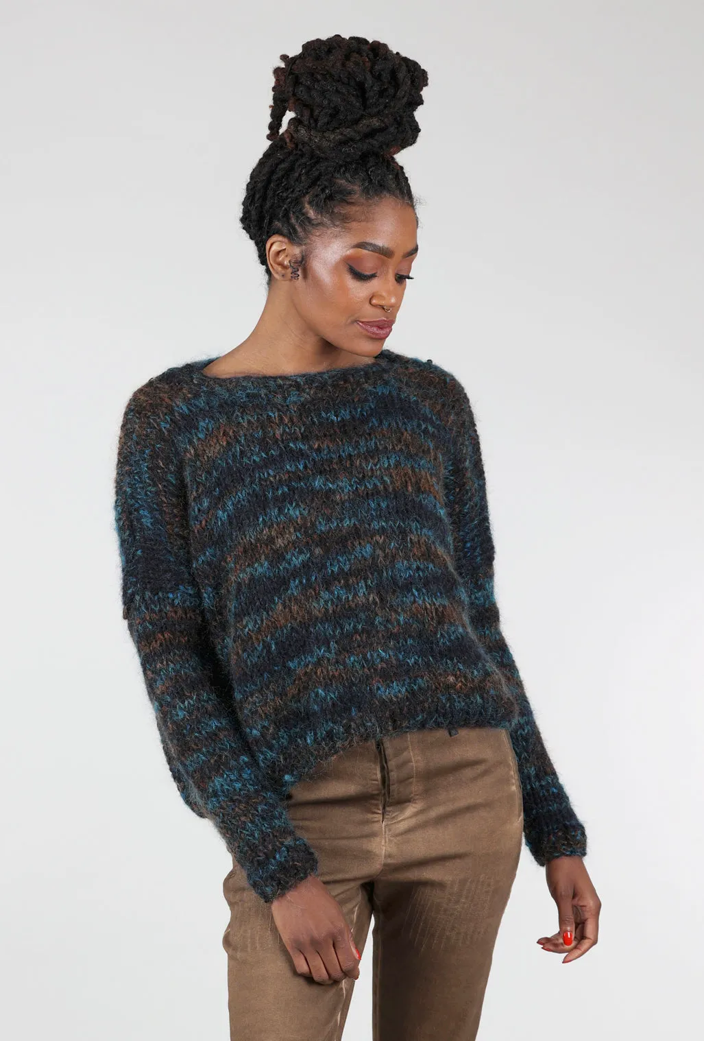 Hand-Knit Kurt Sweater, Rust Cozy wool sweater