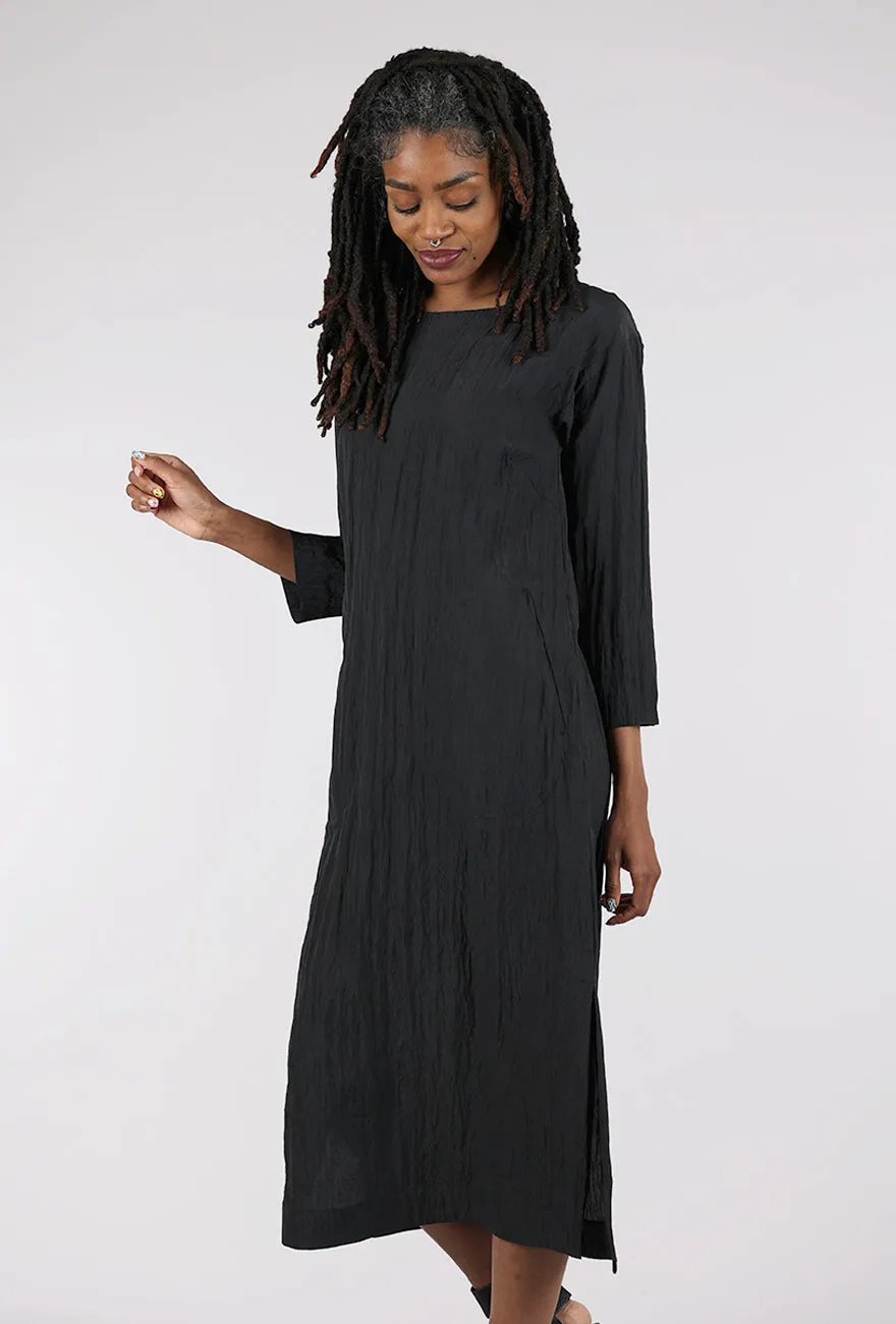 Hannoki Dress, Black Ribbed Knit