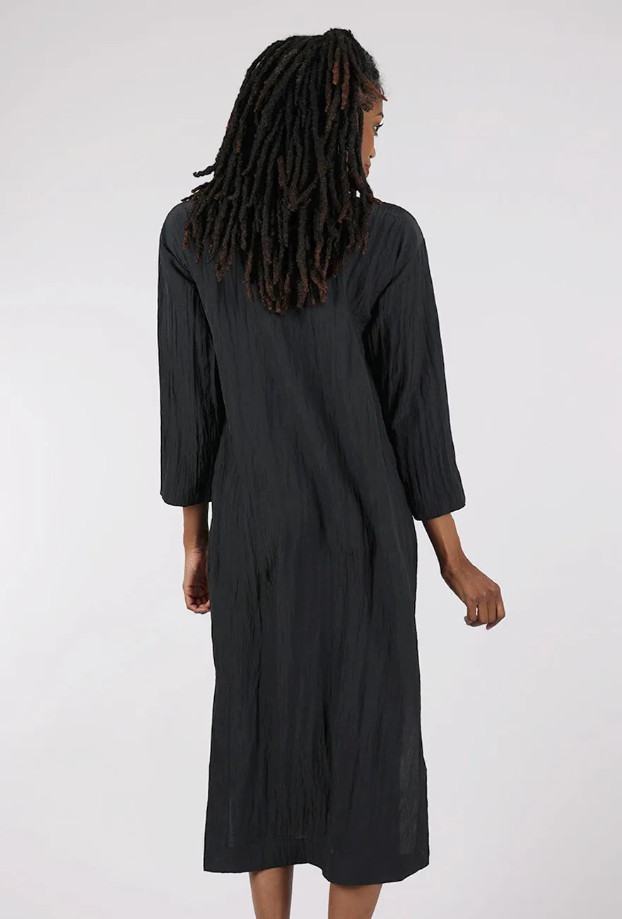 Hannoki Dress, Black Ribbed Knit