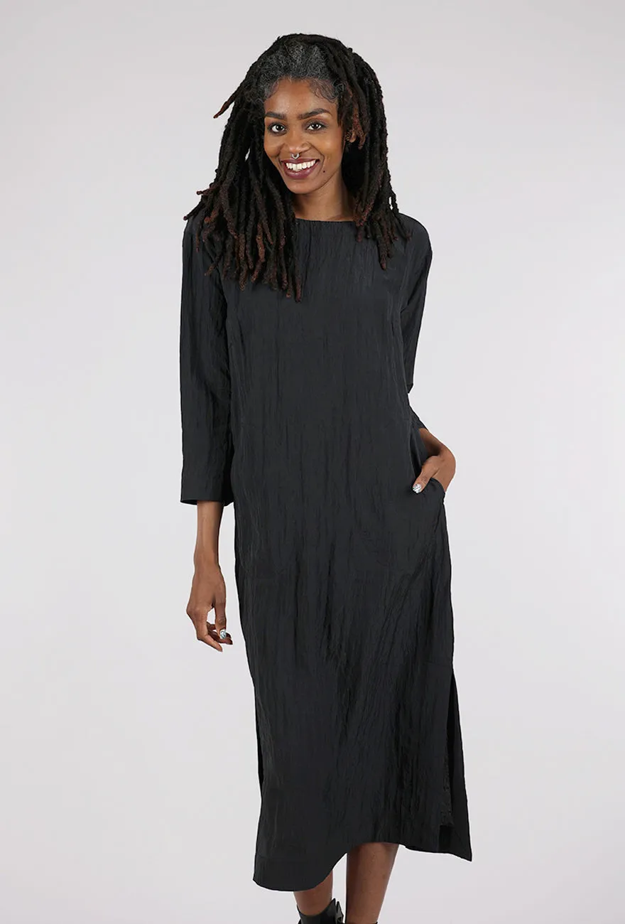 Hannoki Dress, Black Ribbed Knit