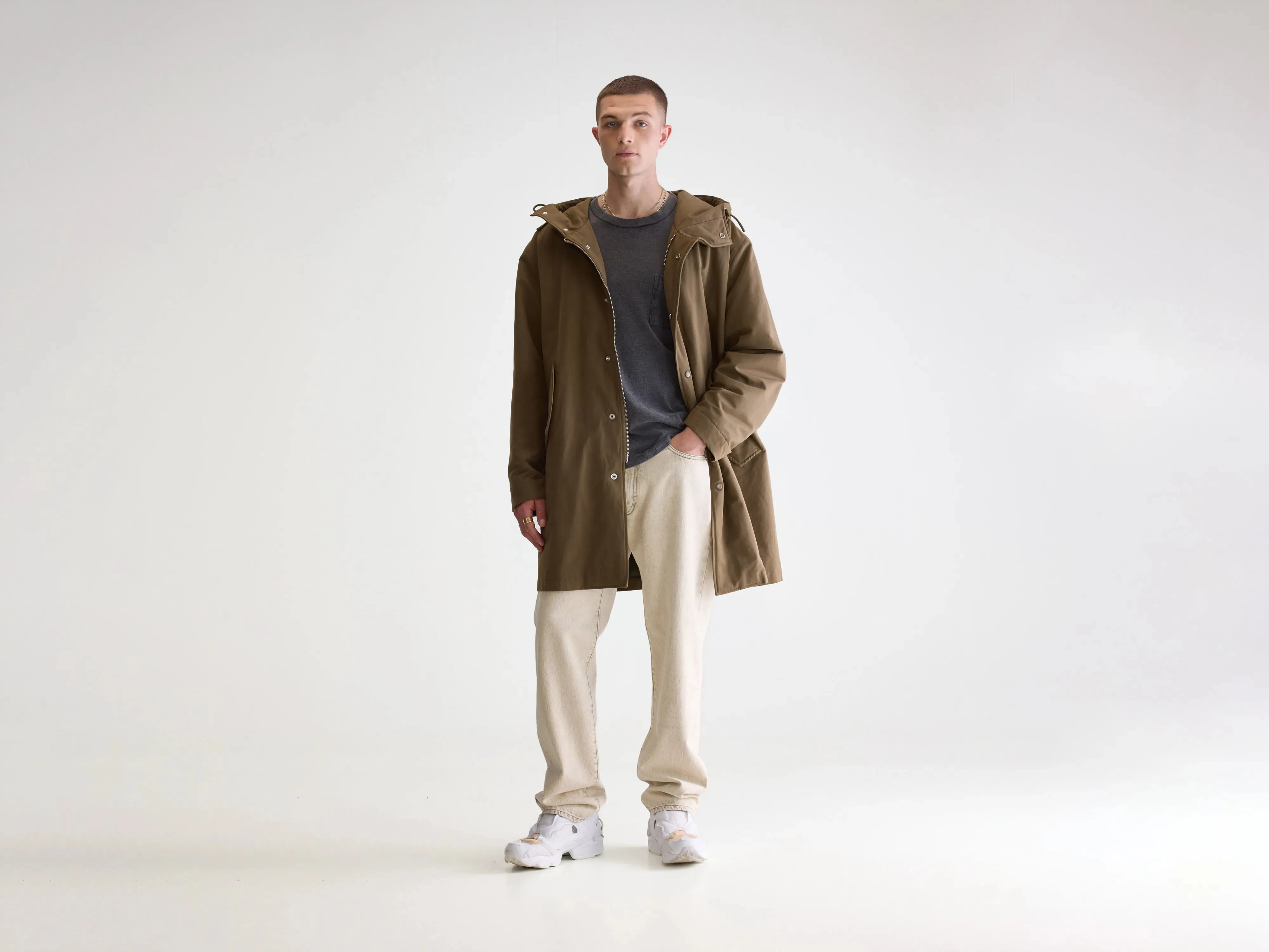 Sleek Outdoor Look Practical Design Hanson hooded parka (252 / M / OLIVE NIGHT)