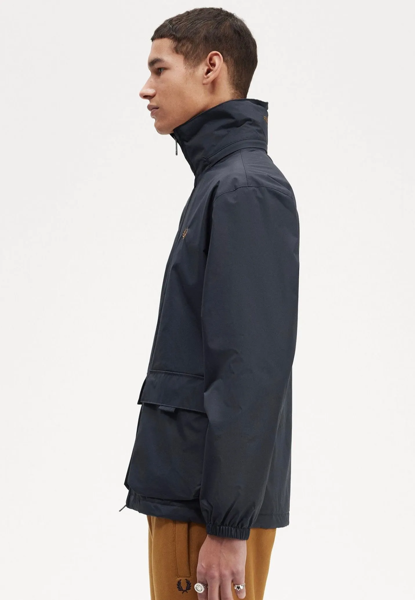 Harp Fred Perry - Patch Pocket Zip Through Navy - Jacket