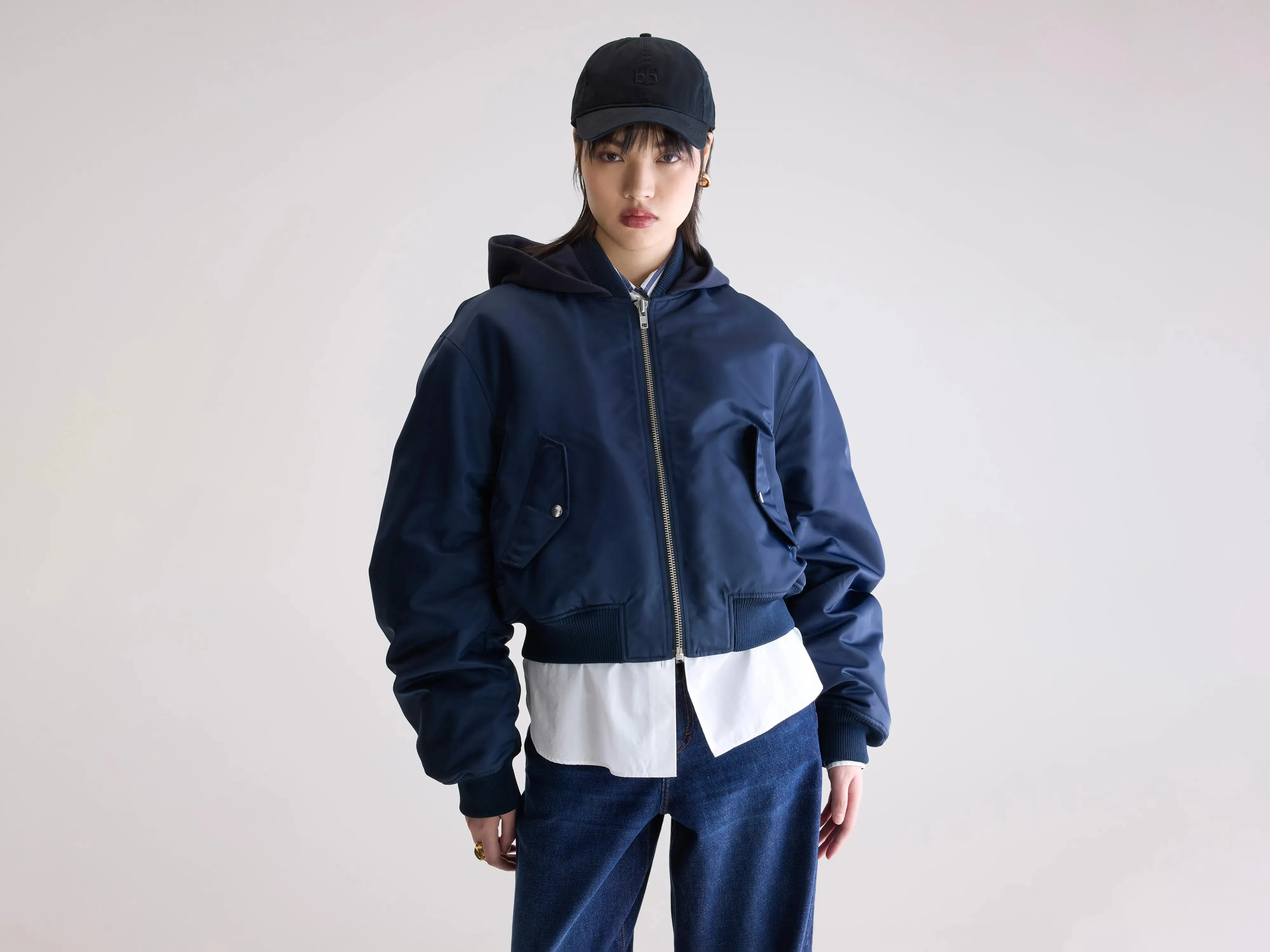 Harty bomber jacket (252 / W / NAVY) Cold Outfit