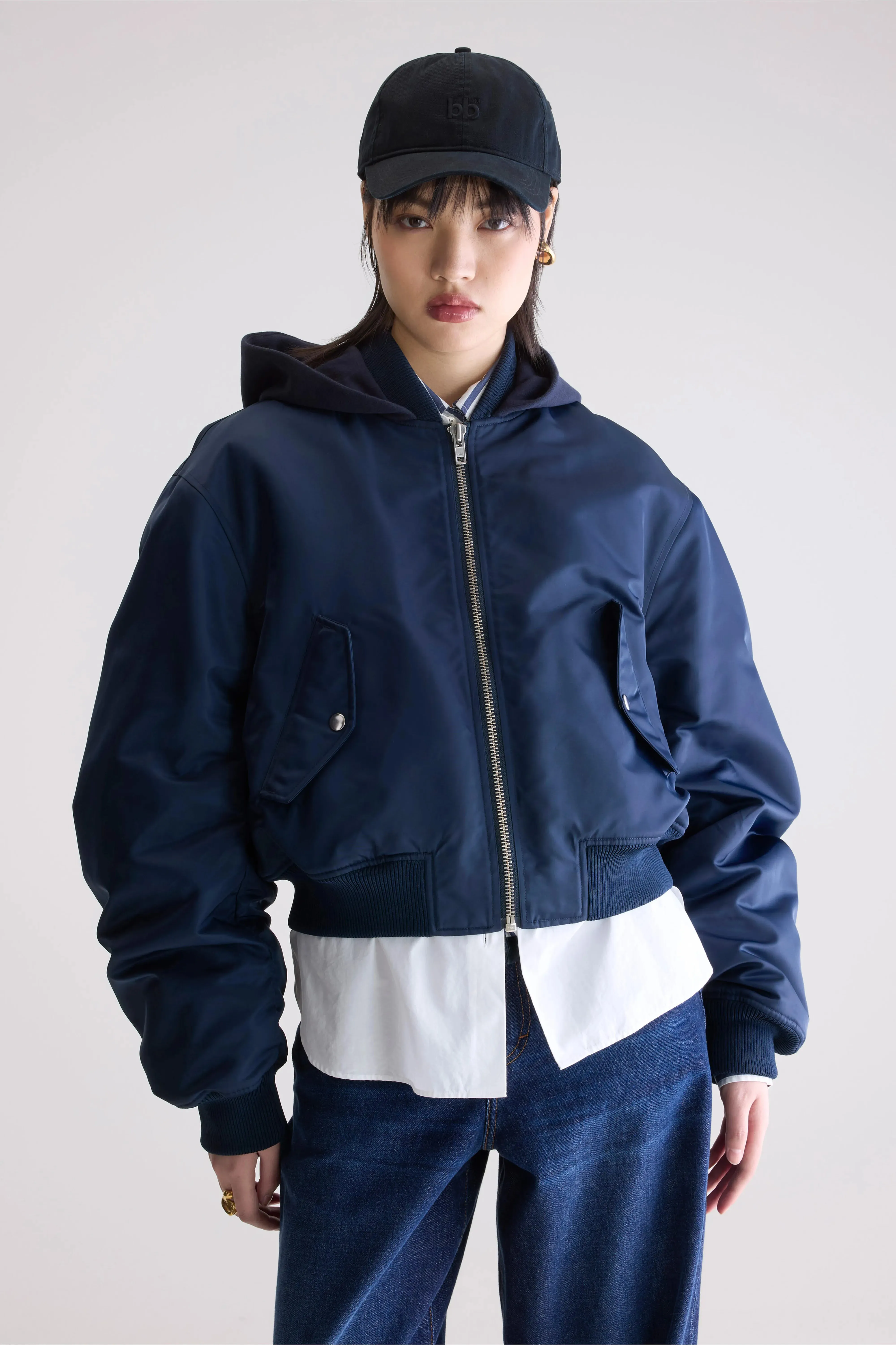 Harty bomber jacket (252 / W / NAVY) Urban Ready Look