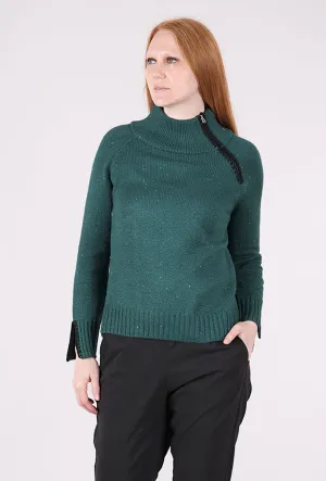 Harvest Tweed Zipneck Sweater, Juniper Soft Comfort-focused sweater