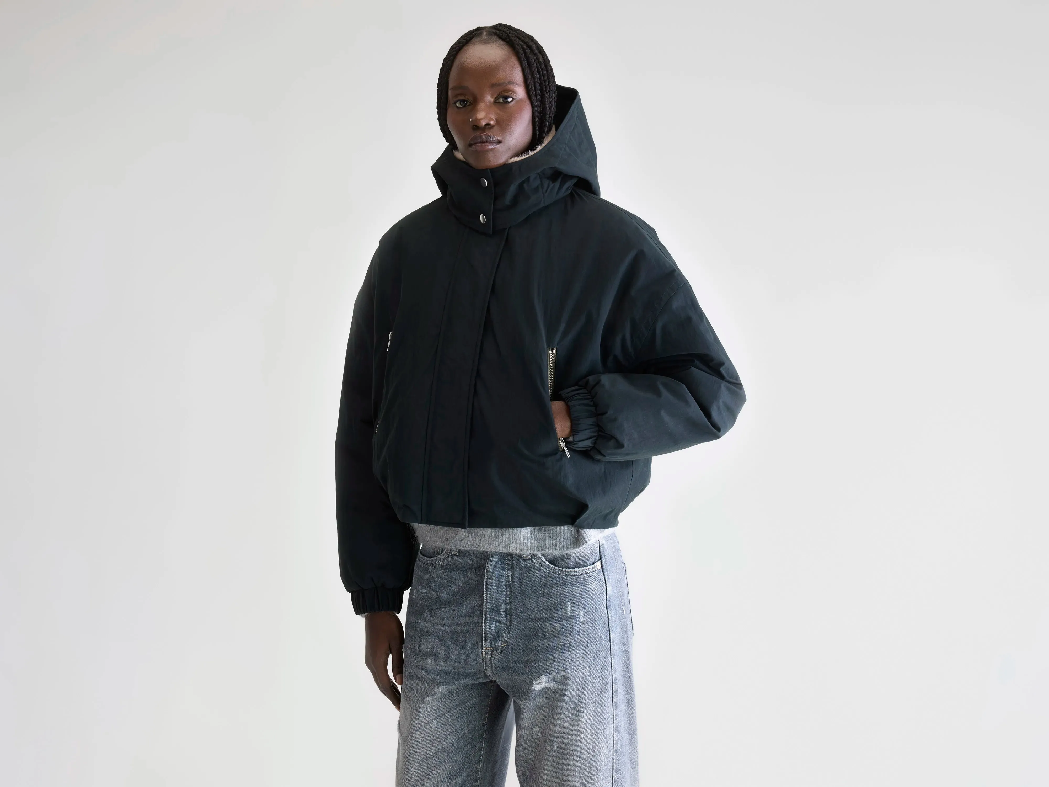 Herna cropped jacket (252 / W / BLACK BEAUTY) All Year Soft Weather Wear