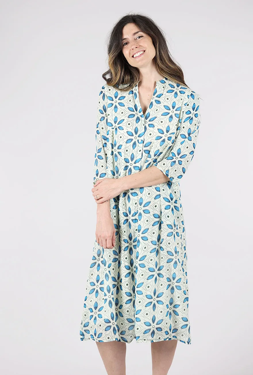 Trend Look Modern Appeal Heather Cotton Dress, Blue