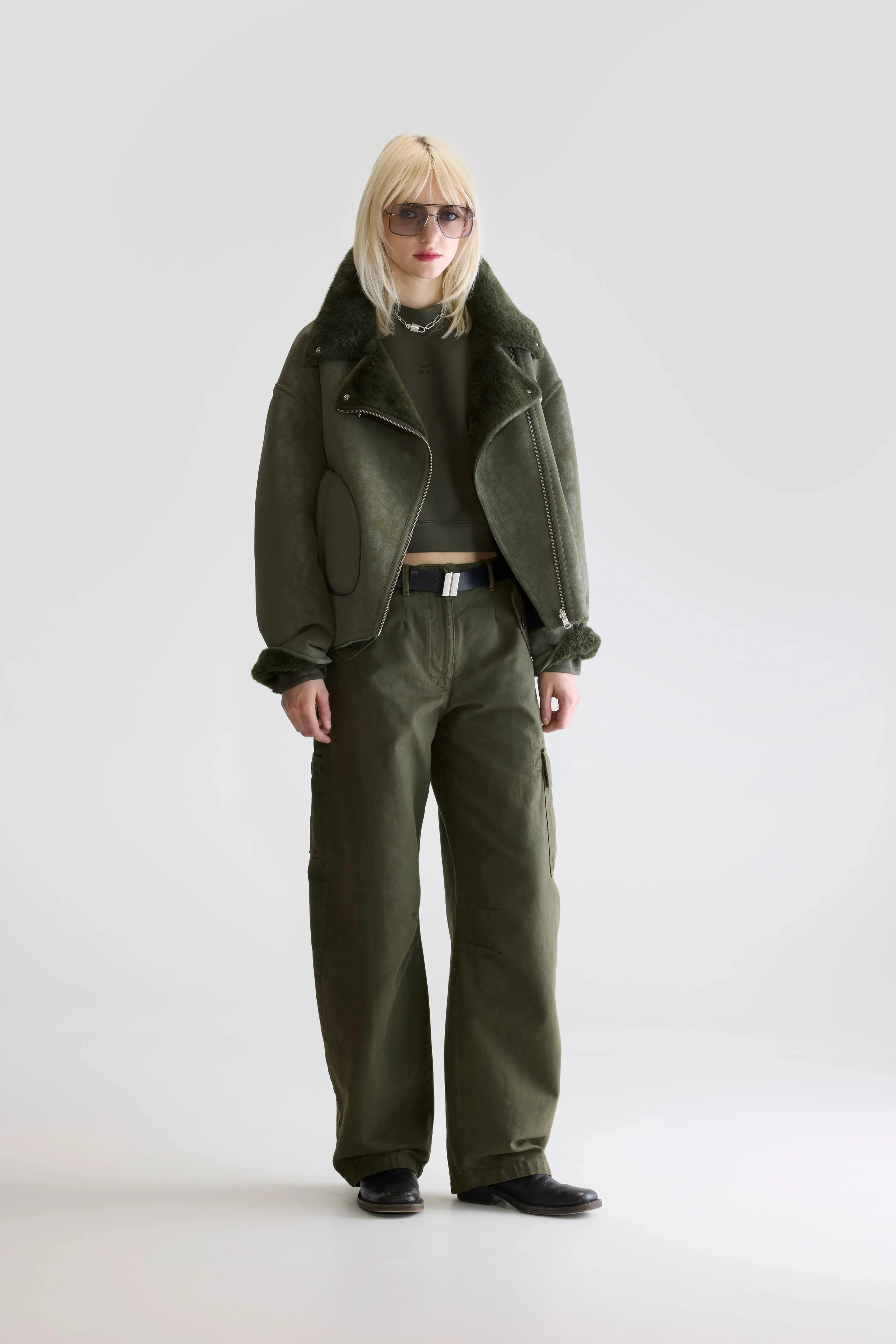 Hedwee biker jacket (252 / W / FOREST) Bold Street Look