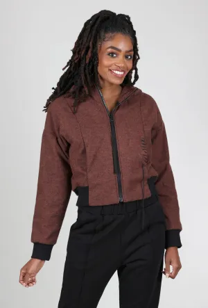Helma Flannel Padded Jacket, Dark Terracotta work event Panama