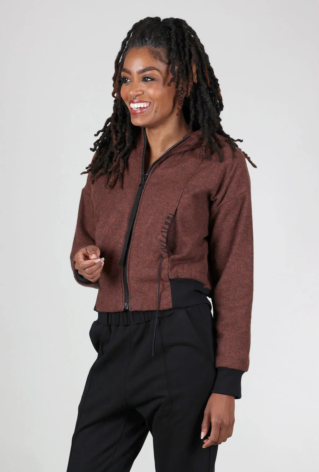 Helma Flannel Padded Jacket, Dark Terracotta Daisy dukes