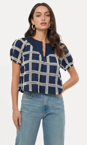 Henney Grid Crochet Top - G256T7227