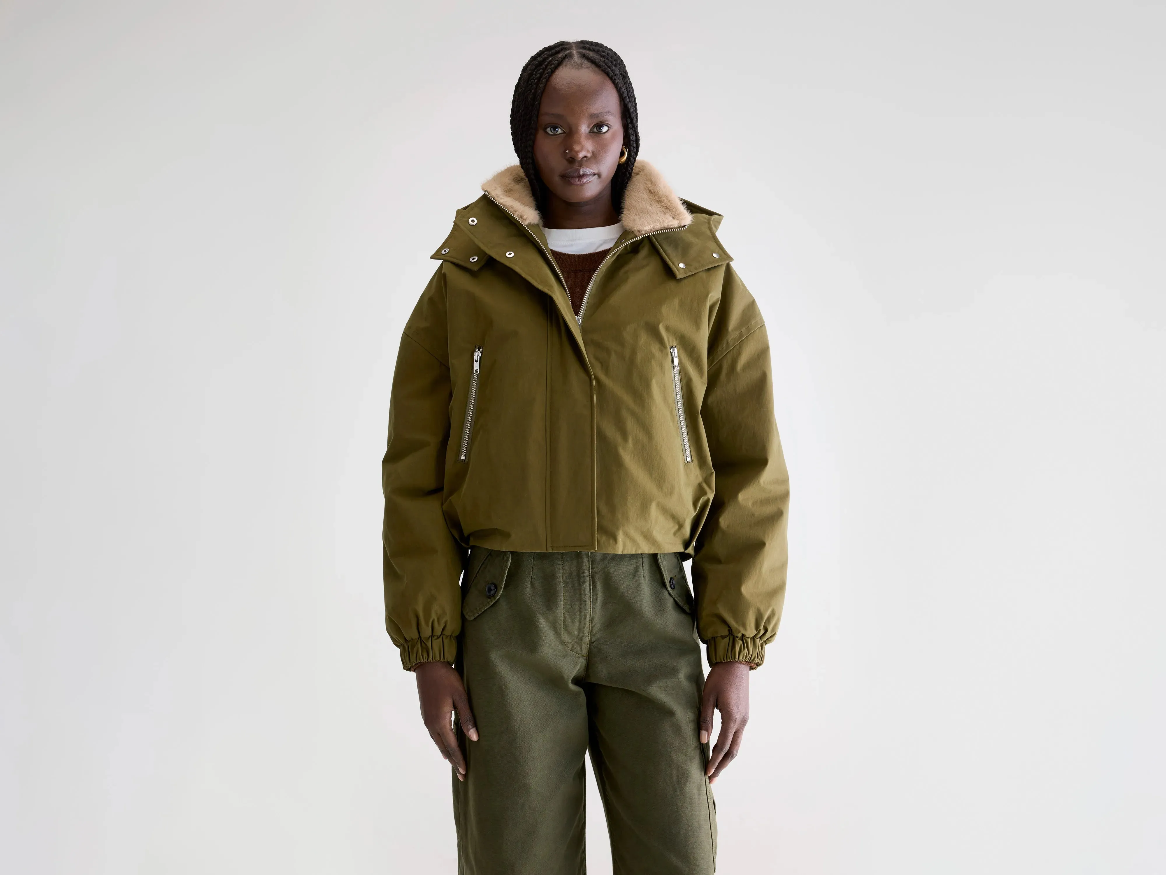 Durable Design Classic Fit Herna cropped jacket (252 / W / MILITARY)
