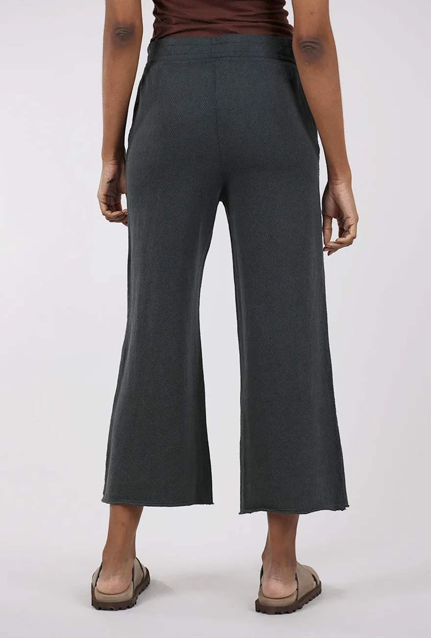 Herringbone Knit Crop Pants, Washed Ebony Clean Cut