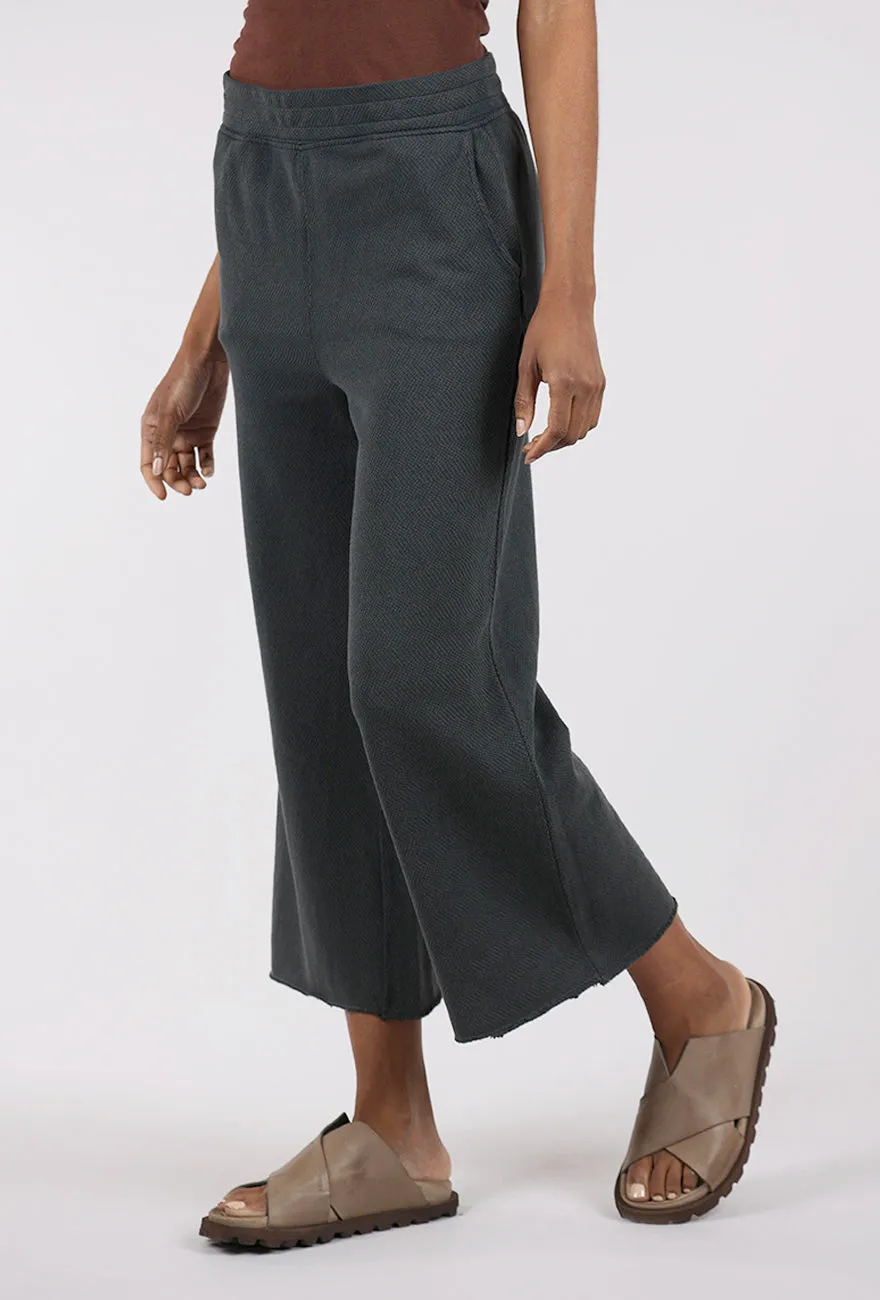 Herringbone Knit Crop Pants, Washed Ebony Clean Cut