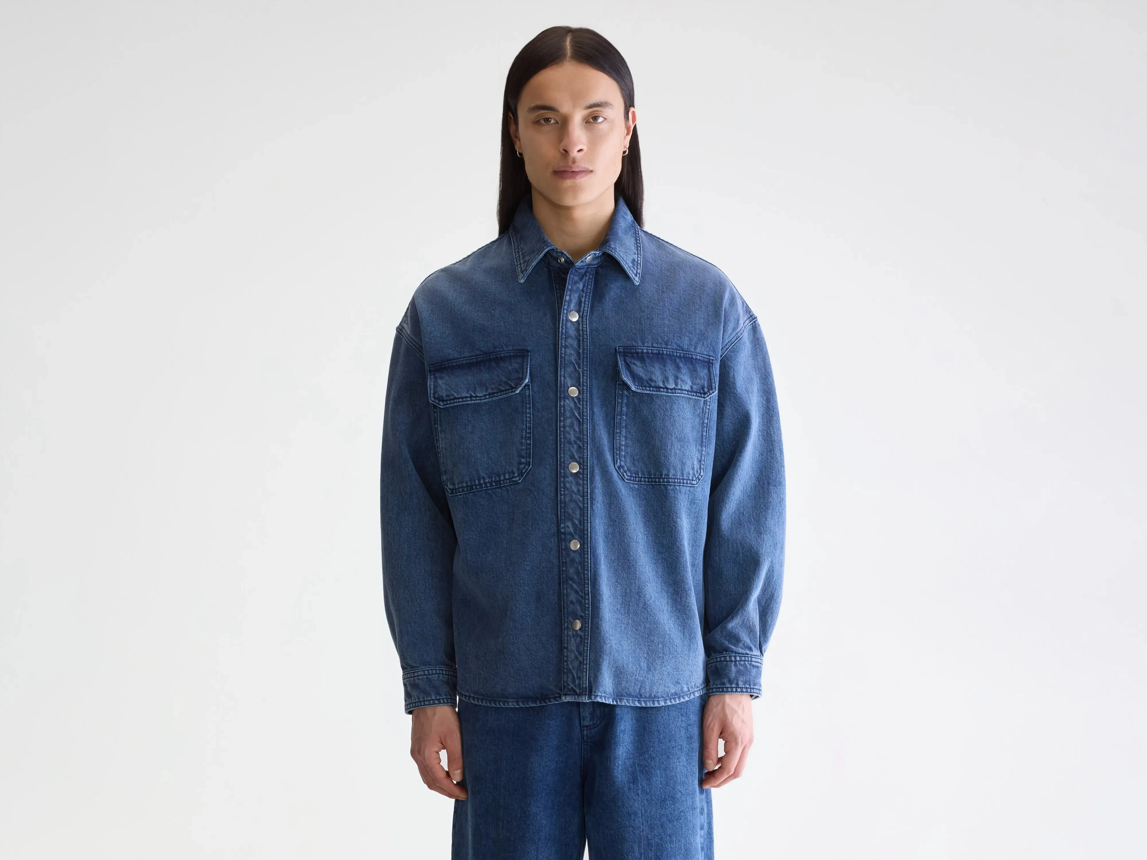 Poach overshirt (252 / M / BLUE SNOW) Timeless Fit Style Cold Ready Look