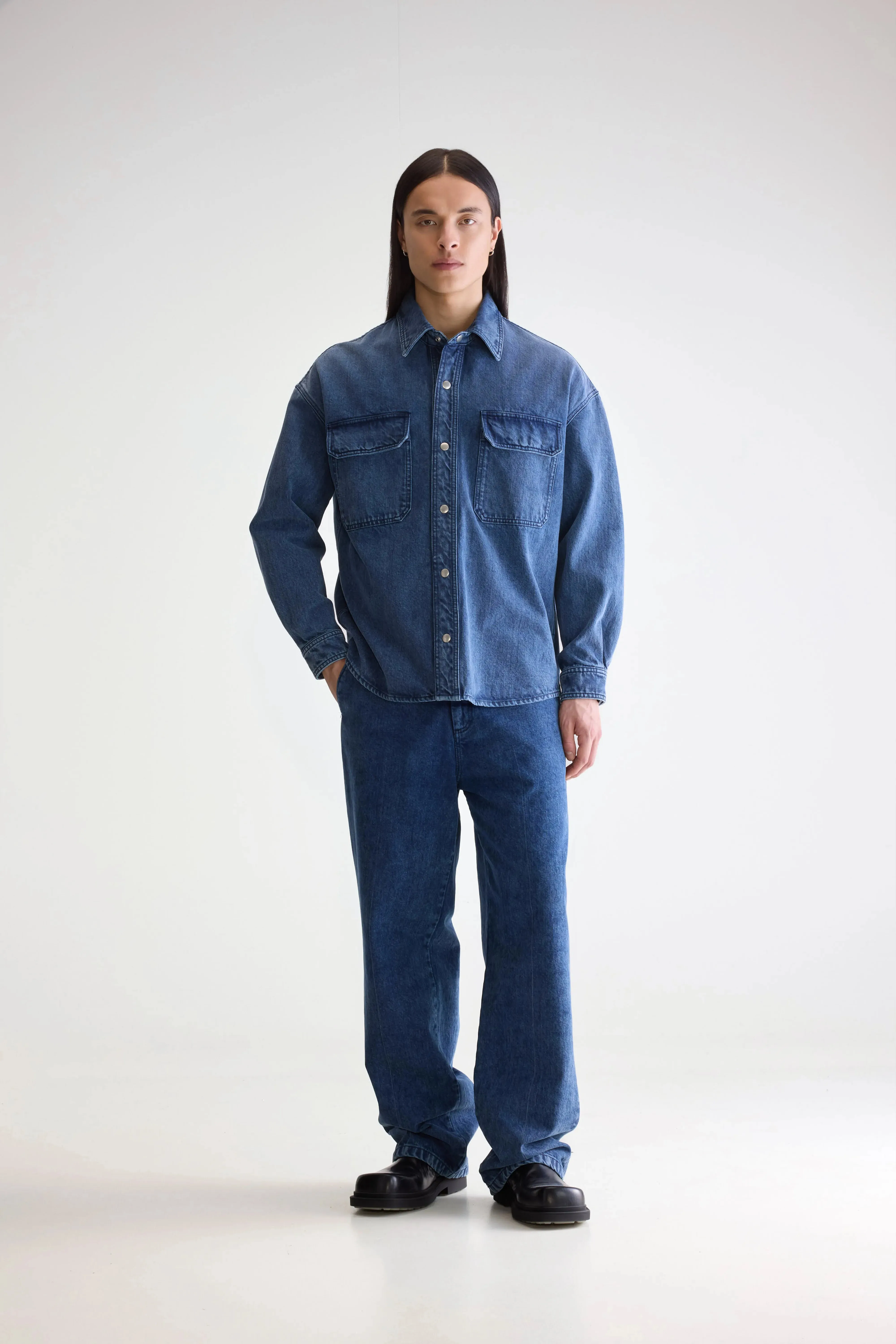Hidden Pocket Poach overshirt (252 / M / BLUE SNOW)