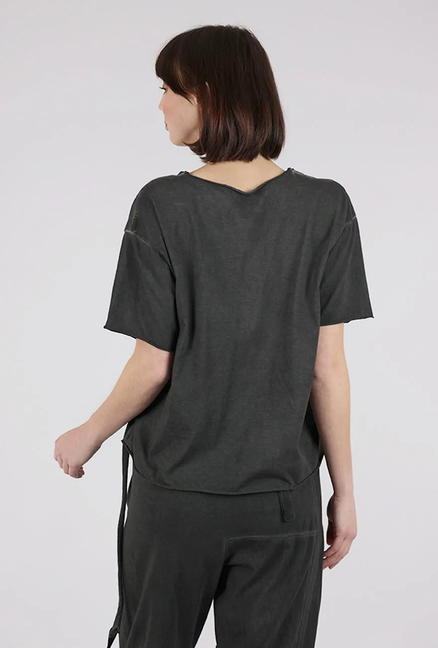 Hidra Ribbony Knit Top, Cold Black Relaxed Comfort