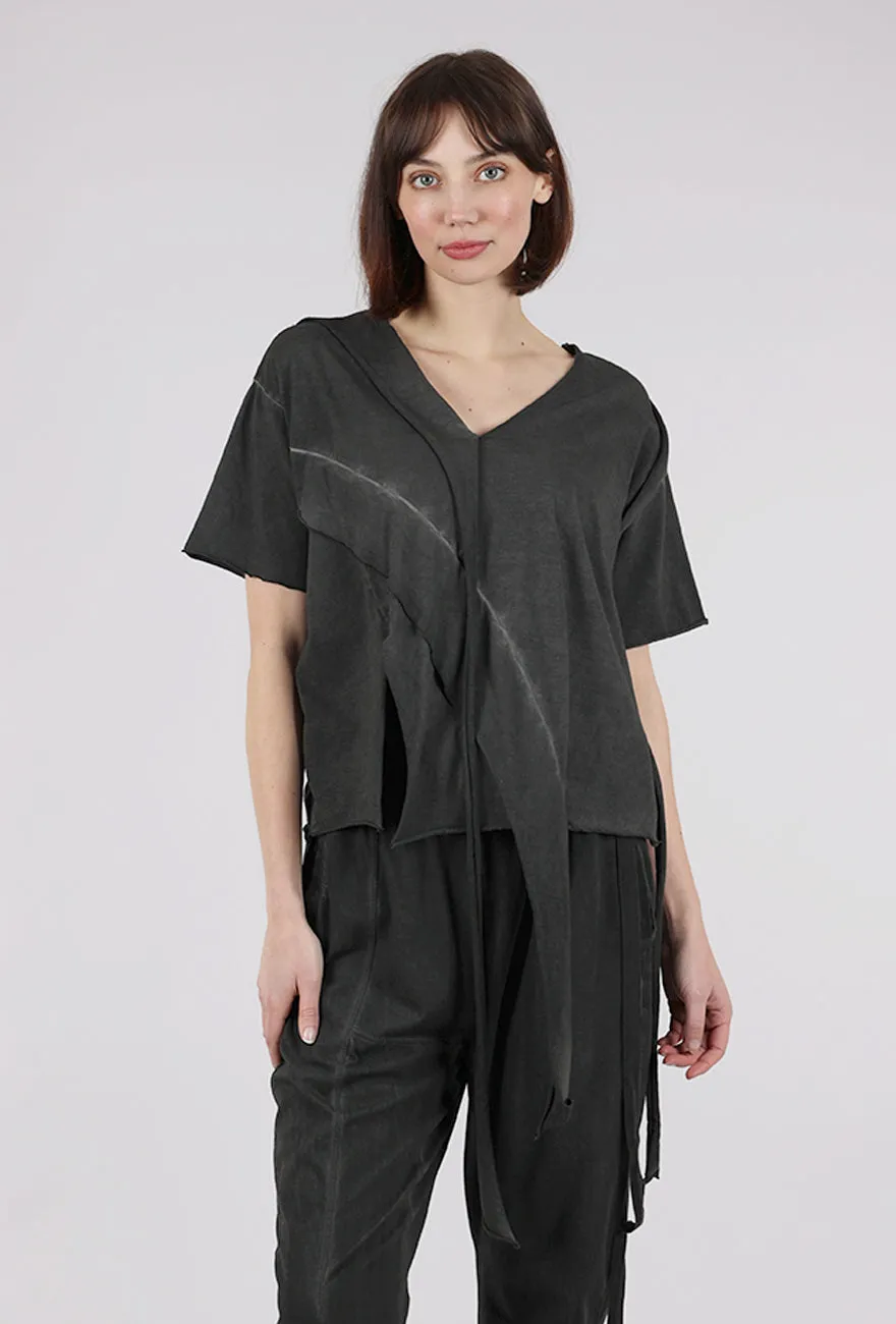 Hidra Ribbony Knit Top, Cold Black pocketed style casual gatherings